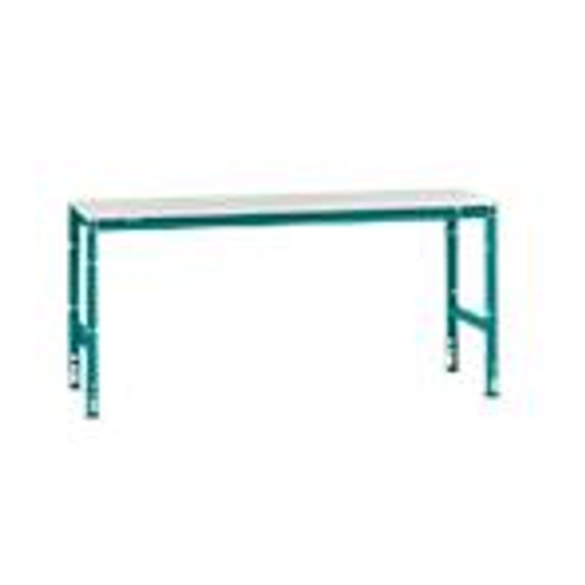 Manuflex Arbeits-Grundtisch UNIVERSAL Standard mit Kunststoffplatte in Blau und Grau, B/T/H: 200 x 80 x 84,8 cm - Bild 2