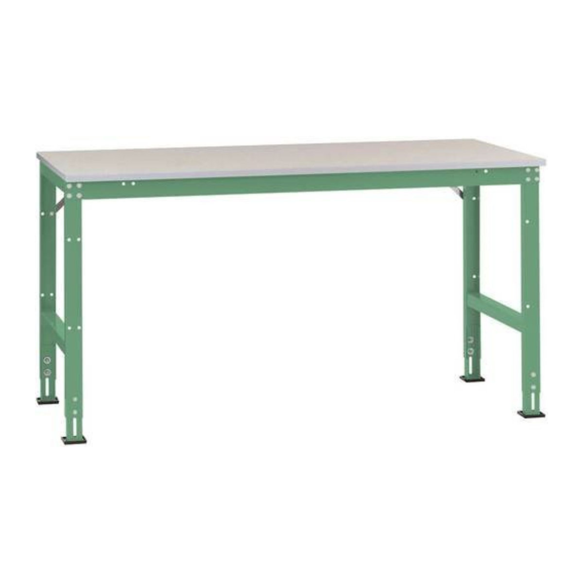 Manuflex Arbeits-Grundtisch UNIVERSAL Standard mit Kunststoffplatte in Resedagrün B/T/H: 200 x 80 x 76 cm - Bild 1