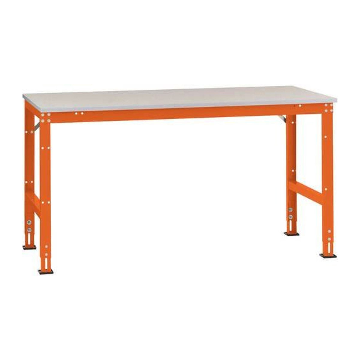 Manuflex Arbeits-Grundtisch UNIVERSAL Standard mit Kunststoffplatte, rotorange, B/T/H: 200 x 80 x 76 cm - Bild 1