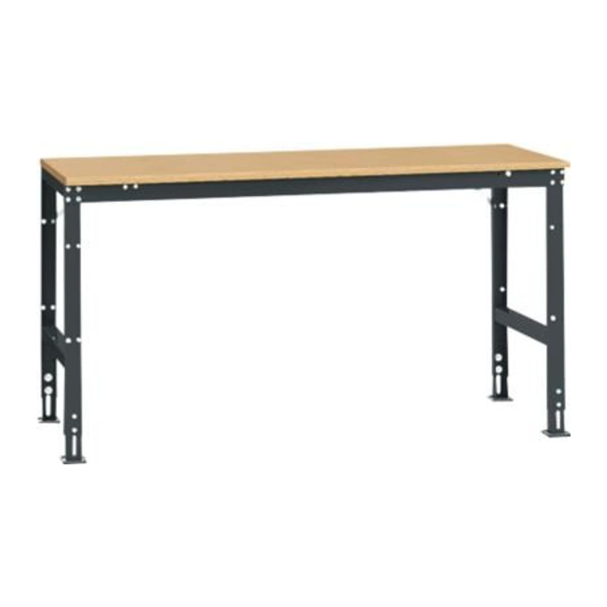 Manuflex Arbeits-Grundtisch UNIVERSAL Standard mit Multiplexplatte in Anthrazit, B/T/H: 175 x 80 x 175 cm - Bild 2