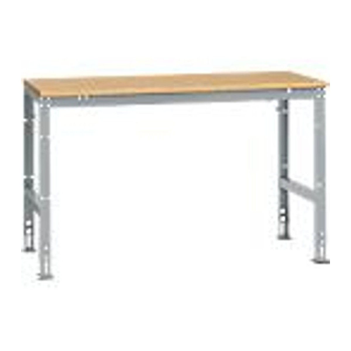Manuflex Arbeits-Grundtisch UNIVERSAL Standard mit Multiplexplatte in Buche, B/T/H: 150 x 80 x 150 cm, alufarben - Bild 2