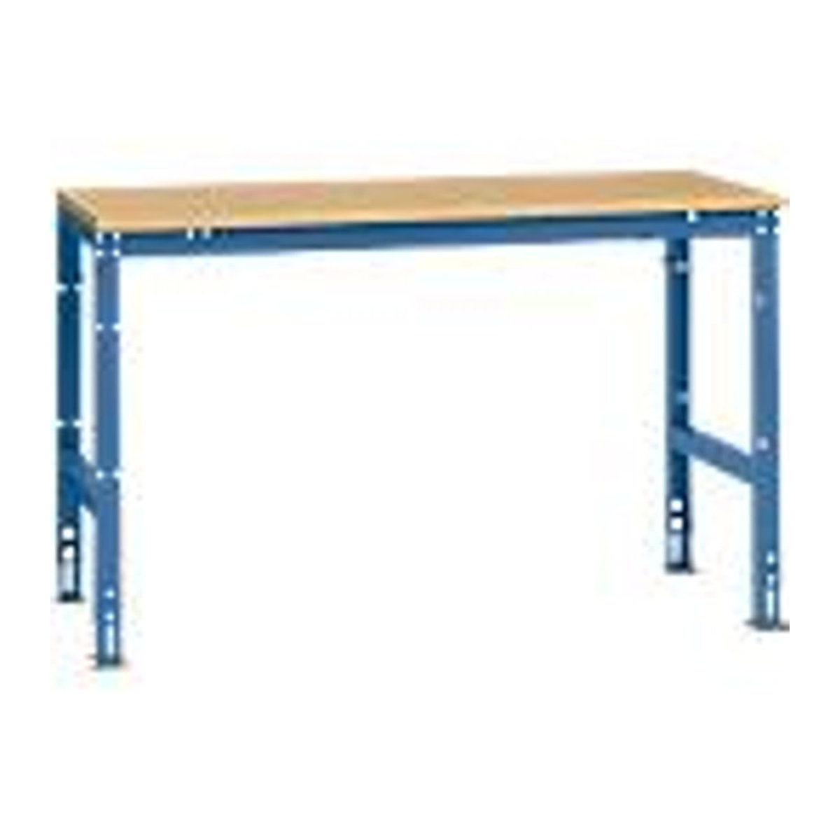 Manuflex Arbeits-Grundtisch UNIVERSAL Standard mit Multiplexplatte in Buche und Blau, B/T/H: 150 x 80 x 80 cm - Bild 2