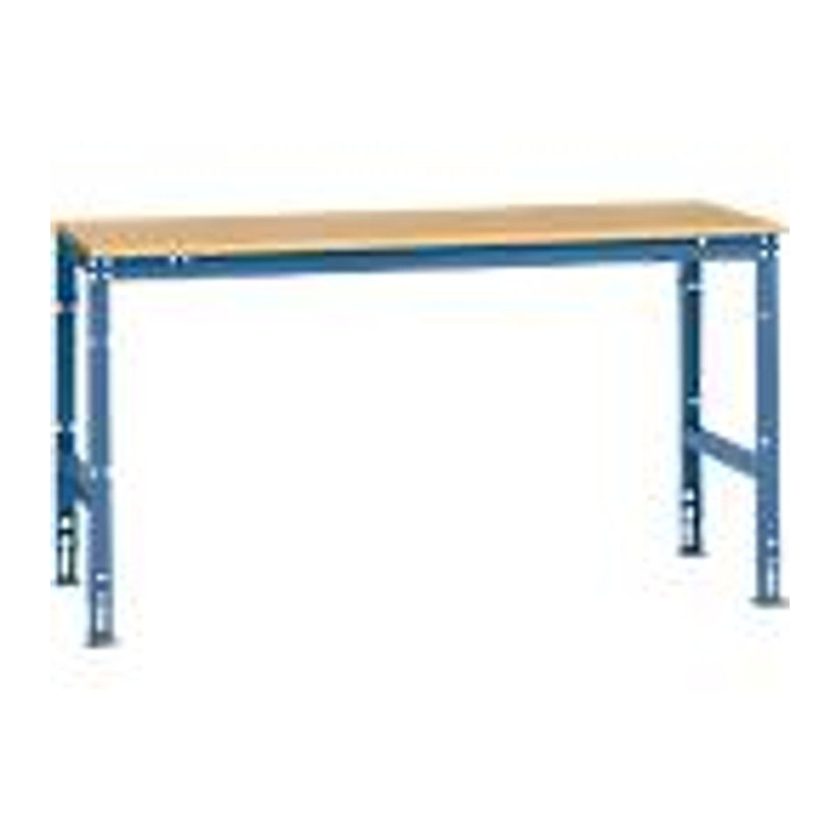 Manuflex Arbeits-Grundtisch UNIVERSAL Standard mit Multiplexplatte in Buche und Blau, B/T/H: 175 x 80 x 175 cm - Bild 3