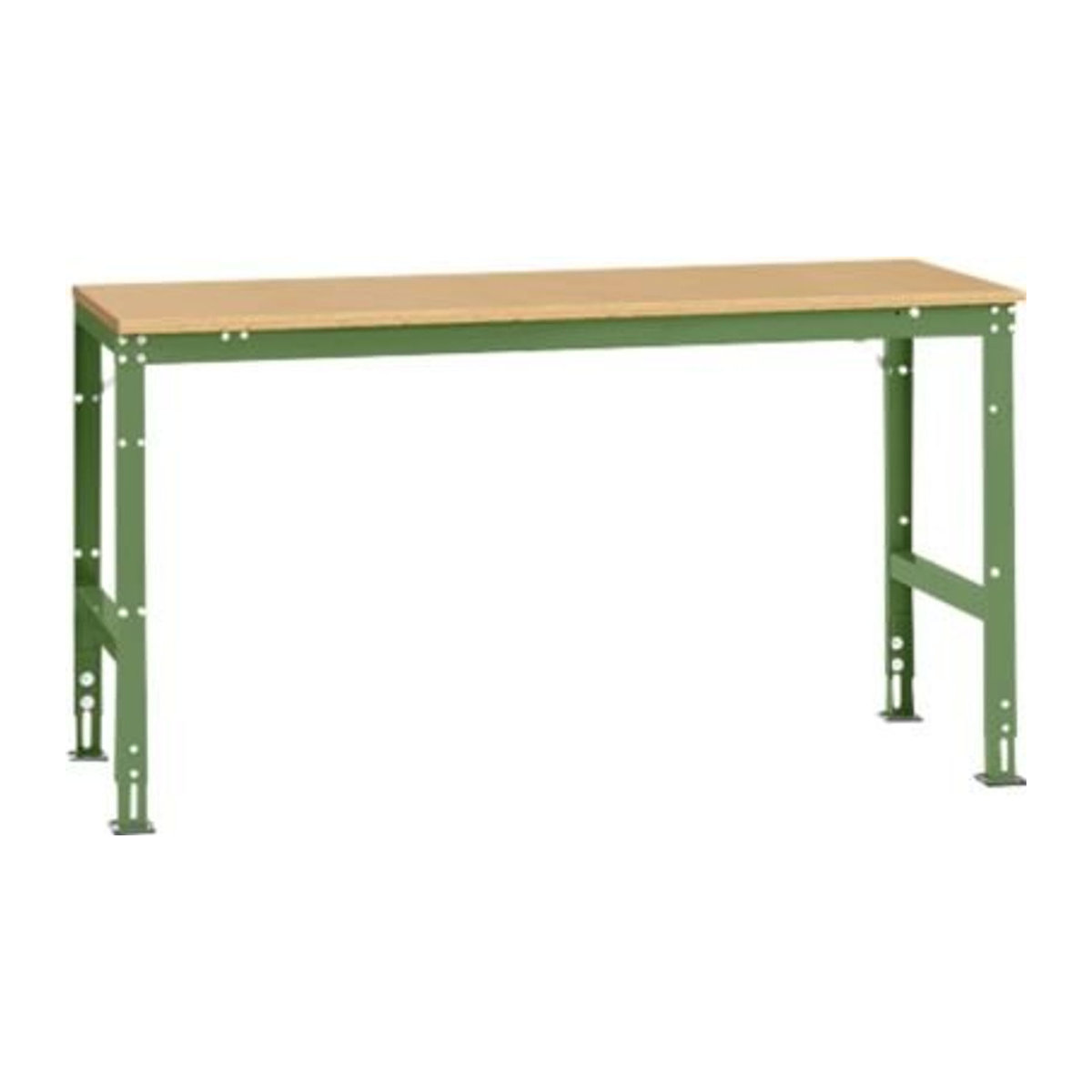 Manuflex Arbeits-Grundtisch UNIVERSAL Standard mit Multiplexplatte in Resedagrün, B/T/H: 175 x 80 x 73,8 cm - Bild 2