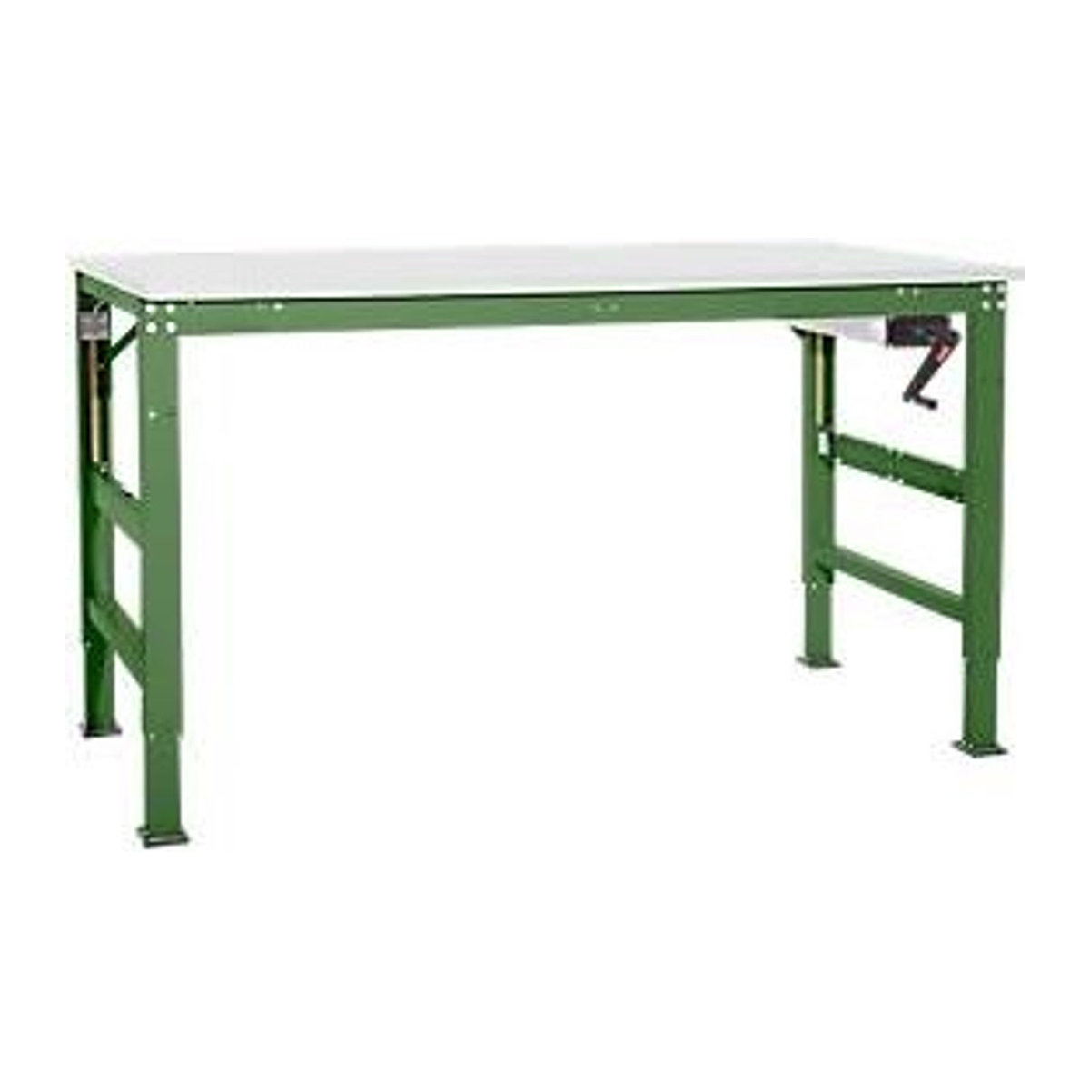 Manuflex Arbeitsgrundtisch Ergo K mit Kurbel und Kunststoffplatte, Resedagrün/Grau, B/T: 125 x 80 cm - Bild 2