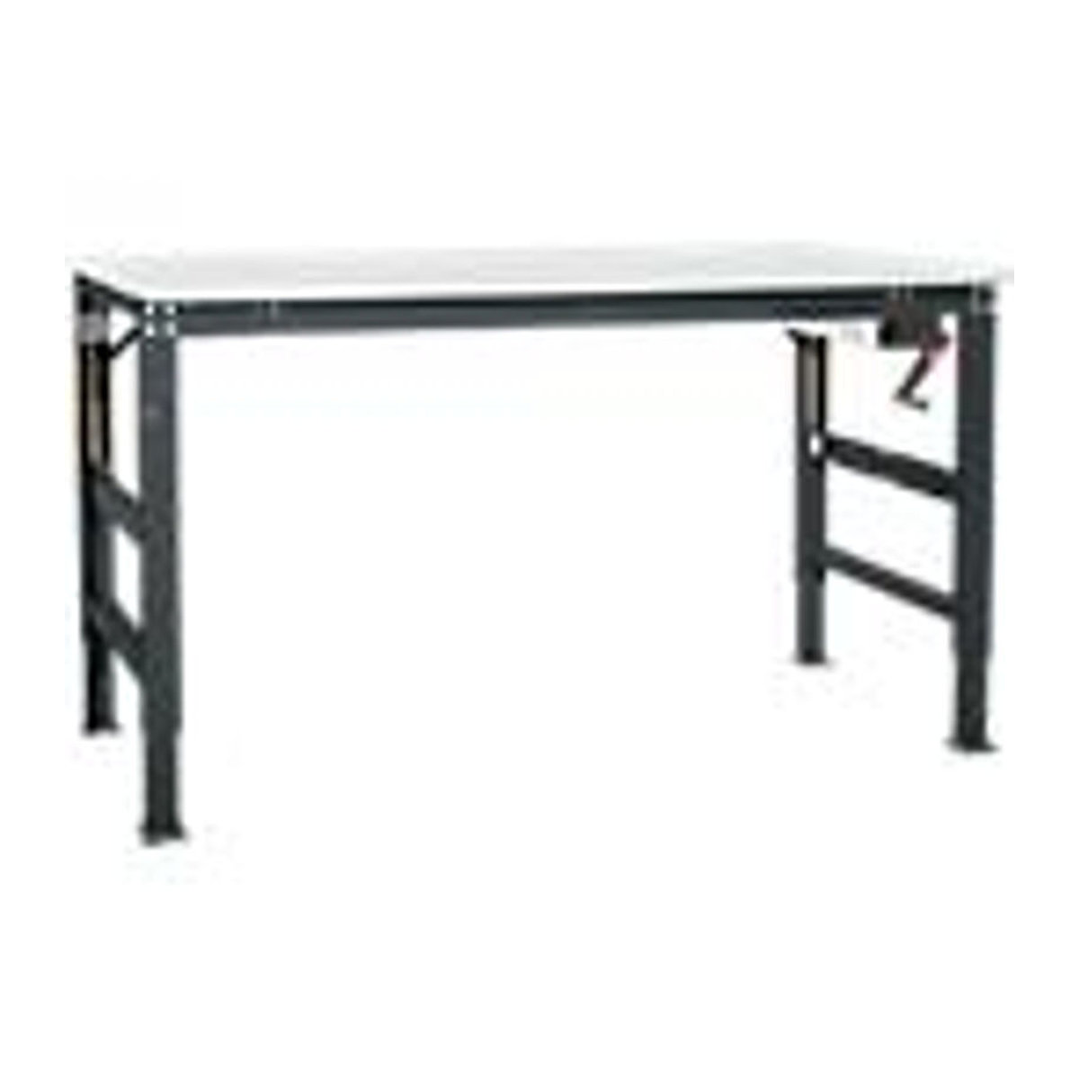 Manuflex Arbeitsgrundtisch Ergo K mit Kurbel und Melaminplatte, Anthrazit, B/T/H: 150 x 80 x 72,2 cm - Bild 3