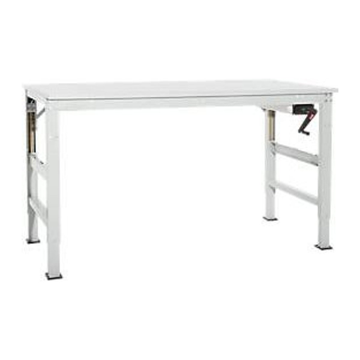 Manuflex Arbeitsgrundtisch Ergo K mit Kurbel und Melaminplatte in Grau, B/T/H: 125 x 80 x 72,2 cm - Bild 2