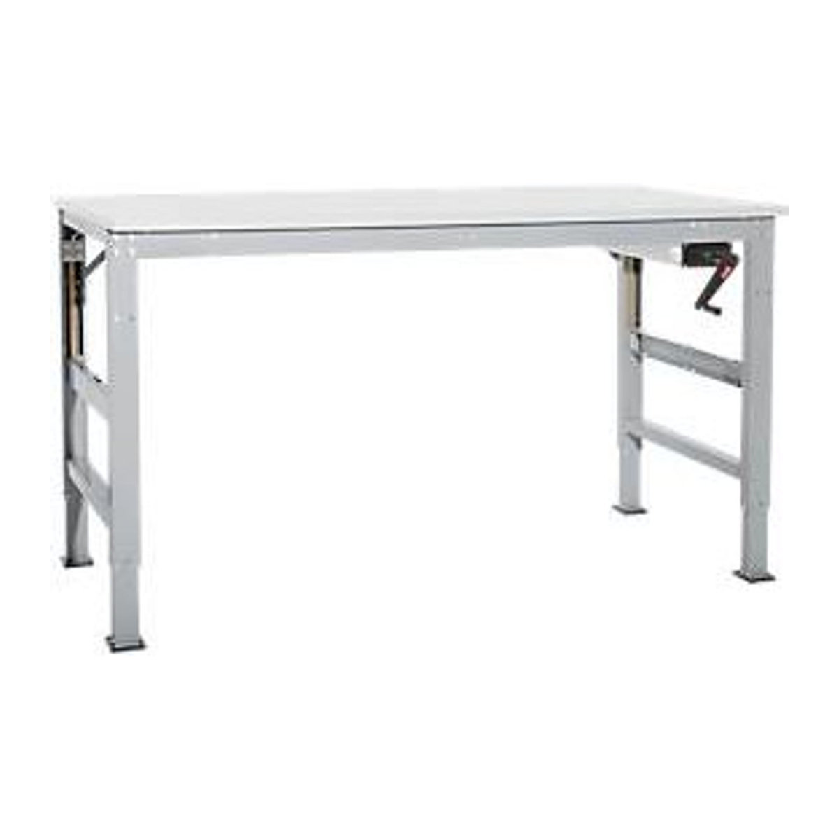 Manuflex Arbeitsgrundtisch Ergo K Universal mit Kurbel und Kunststoffplatte, alufarben/grau, B/T: 150 x 80 cm - Bild 2