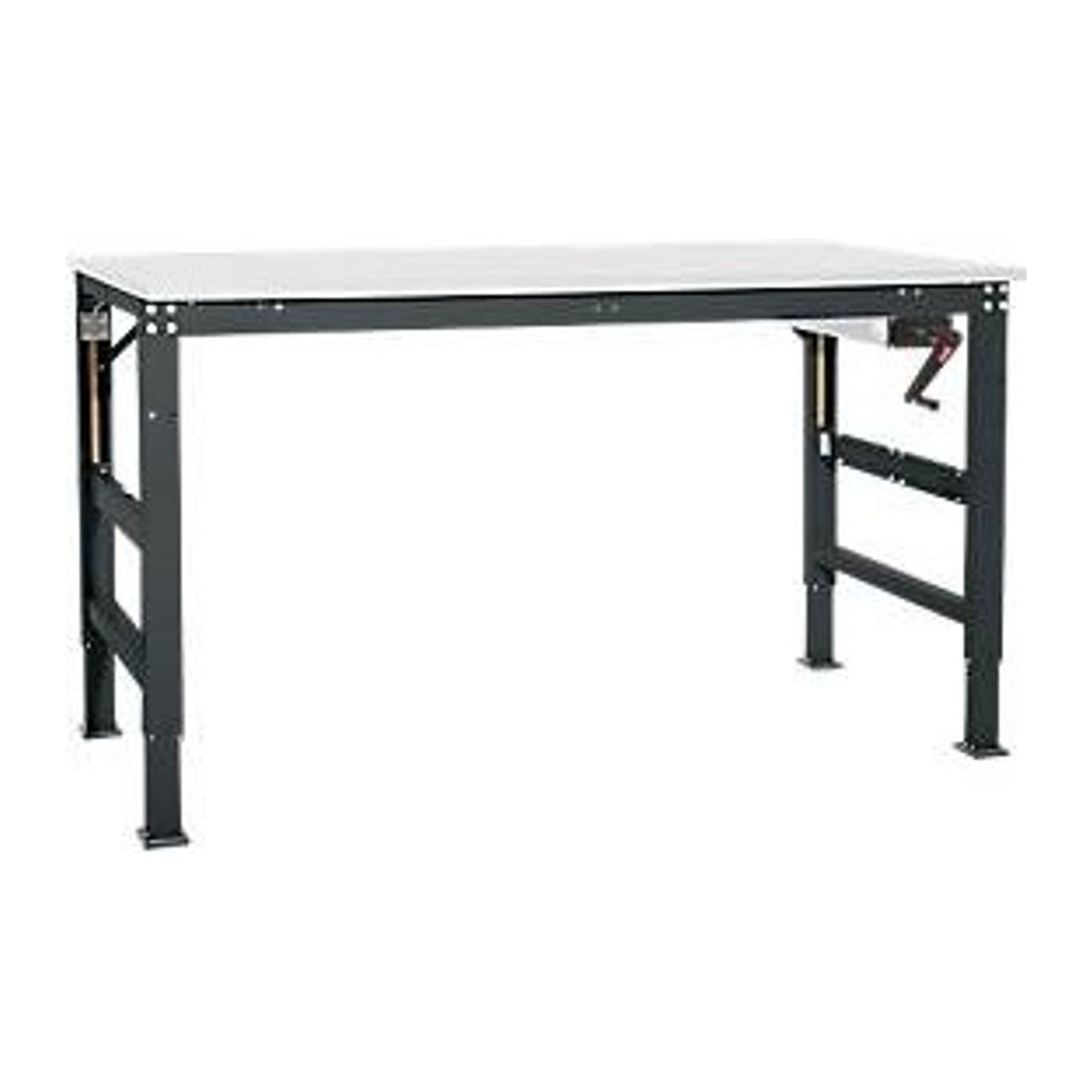 Manuflex Arbeitsgrundtisch Ergo K Universal mit Kurbel und Kunststoffplatte, Anthrazit, B/T: 150 x 80 cm - Bild 2