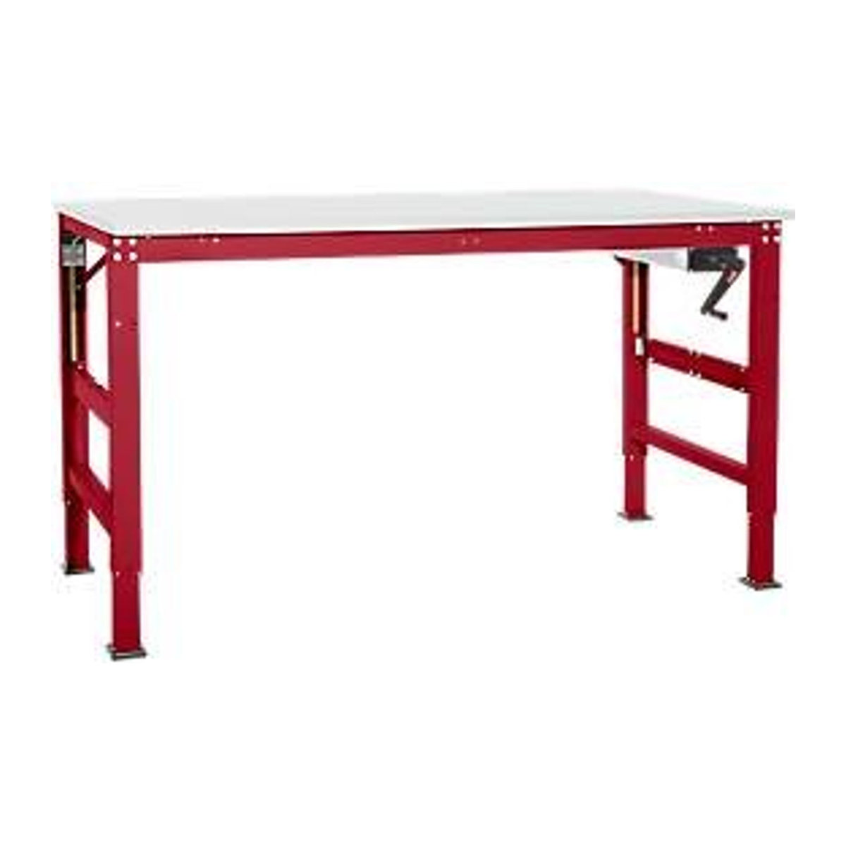 Manuflex Arbeitsgrundtisch Ergo K Universal mit Kurbel und Kunststoffplatte, Farbe: Rubinrot/Grau, B/T/H: 125 x 80 x 70 cm - Bild 2