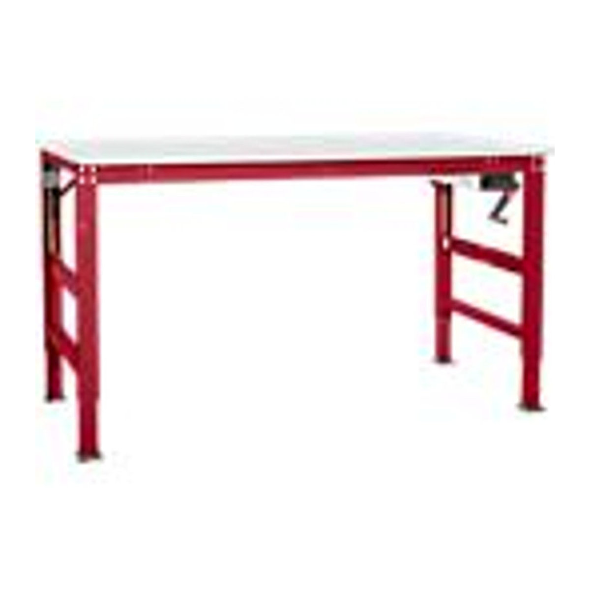 Manuflex Arbeitsgrundtisch Ergo K Universal mit Kurbel und Kunststoffplatte, Farbe: Rubinrot/Grau, B/T/H: 125 x 80 x 70 cm - Bild 3
