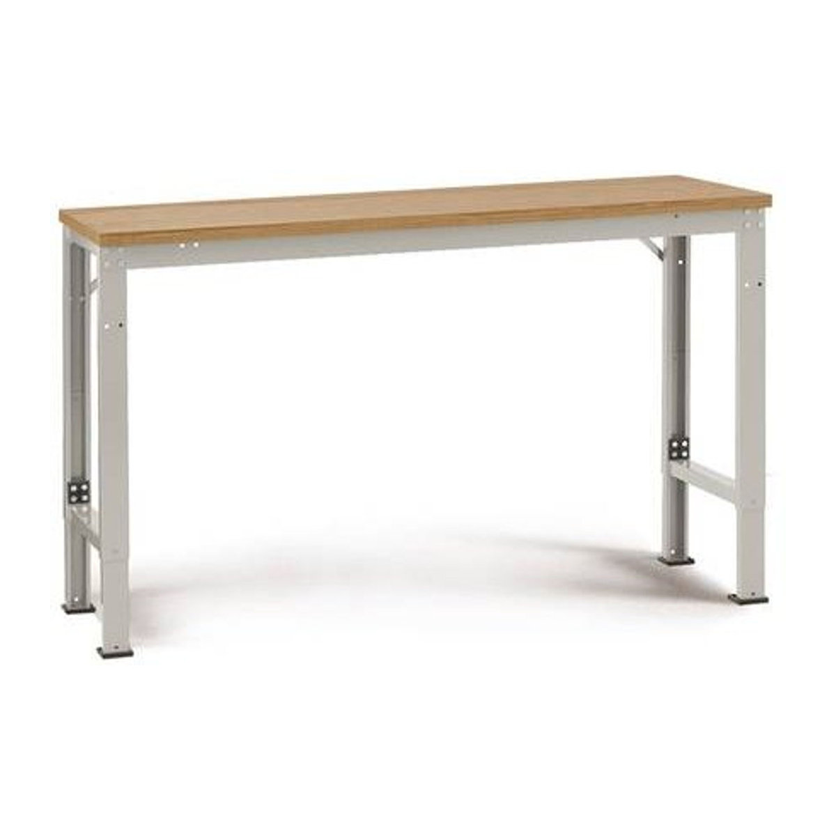 Manuflex Arbeitstisch UNIVERSAL Spezial Grundausführung in Lichtgrau mit Buche Multiplex Tischplatte B: 150 cm, T: 80 cm - Bild 1