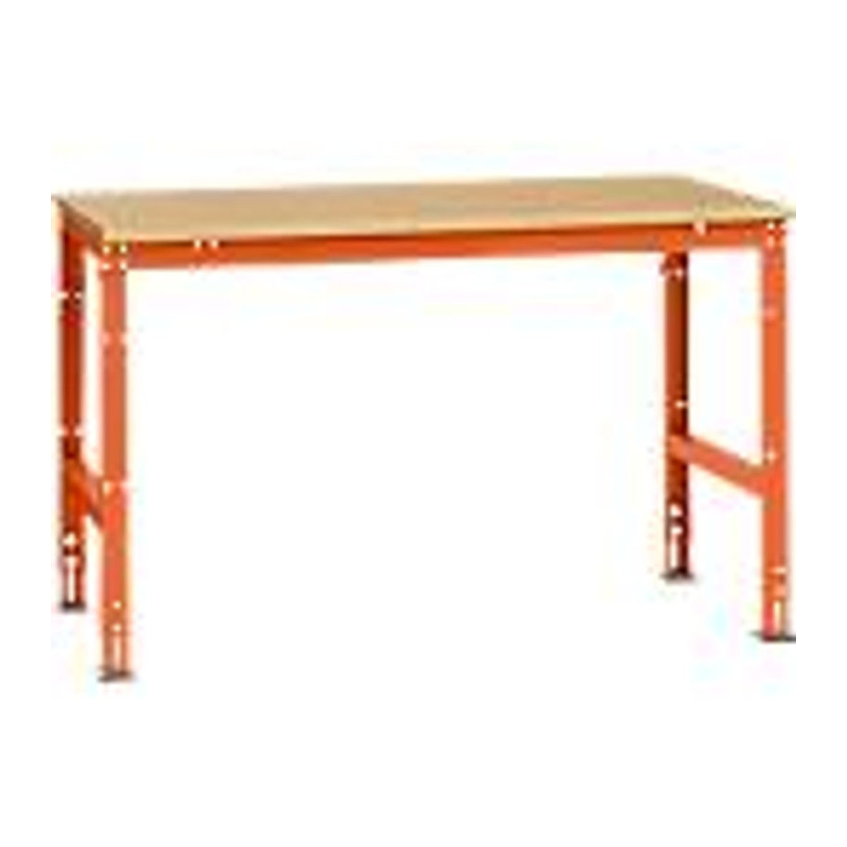 Manuflex Arbeitstisch UNIVERSAL Standard mit Multiplexplatte aus Buche in Rot/Orange, B/T/H: 150 x 100 x 75 cm - Bild 3
