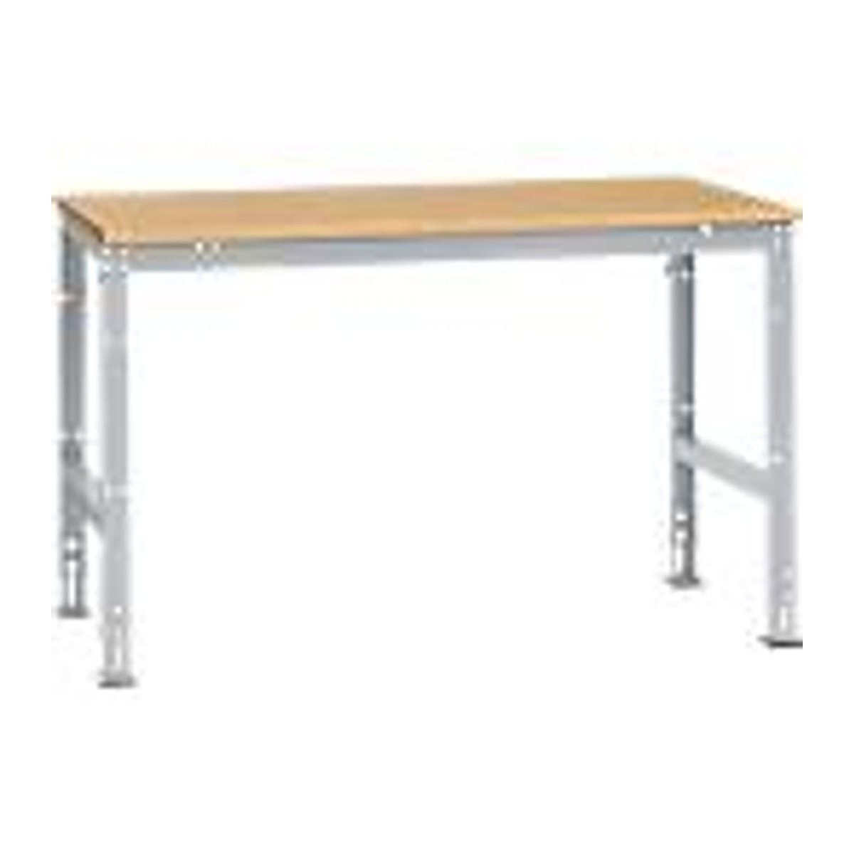Manuflex Arbeitstisch UNIVERSAL Standard mit Multiplexplatte in Buche Natur und alufarben, B/T/H: 150 x 100 cm - Bild 2