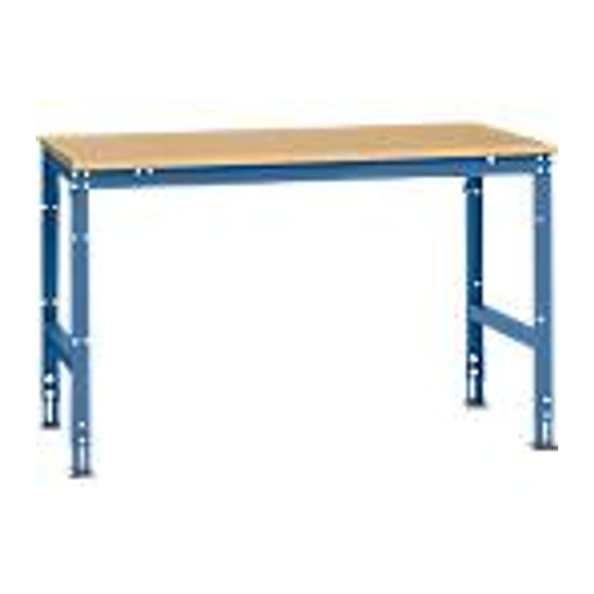 Manuflex Arbeitstisch UNIVERSAL Standard mit Multiplexplatte in Buche und Blau, B/T/H: 150 x 100 x 75 cm - Bild 2