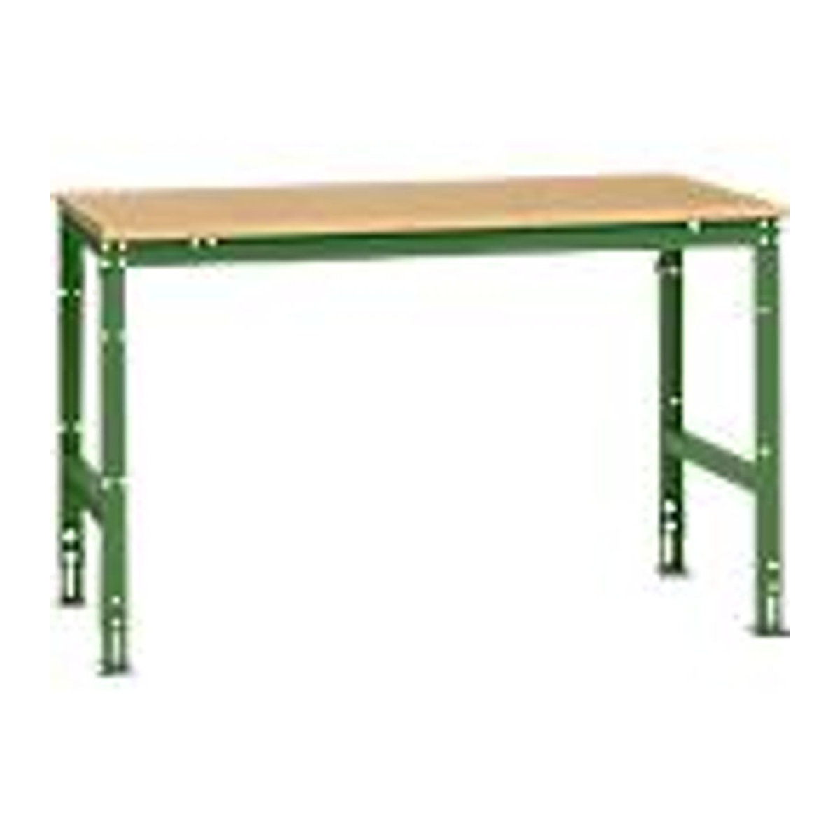 Manuflex Arbeitstisch UNIVERSAL Standard mit Multiplexplatte in Buche und Resedagrün, B/T/H: 150 x 100 x 75 cm - Bild 2