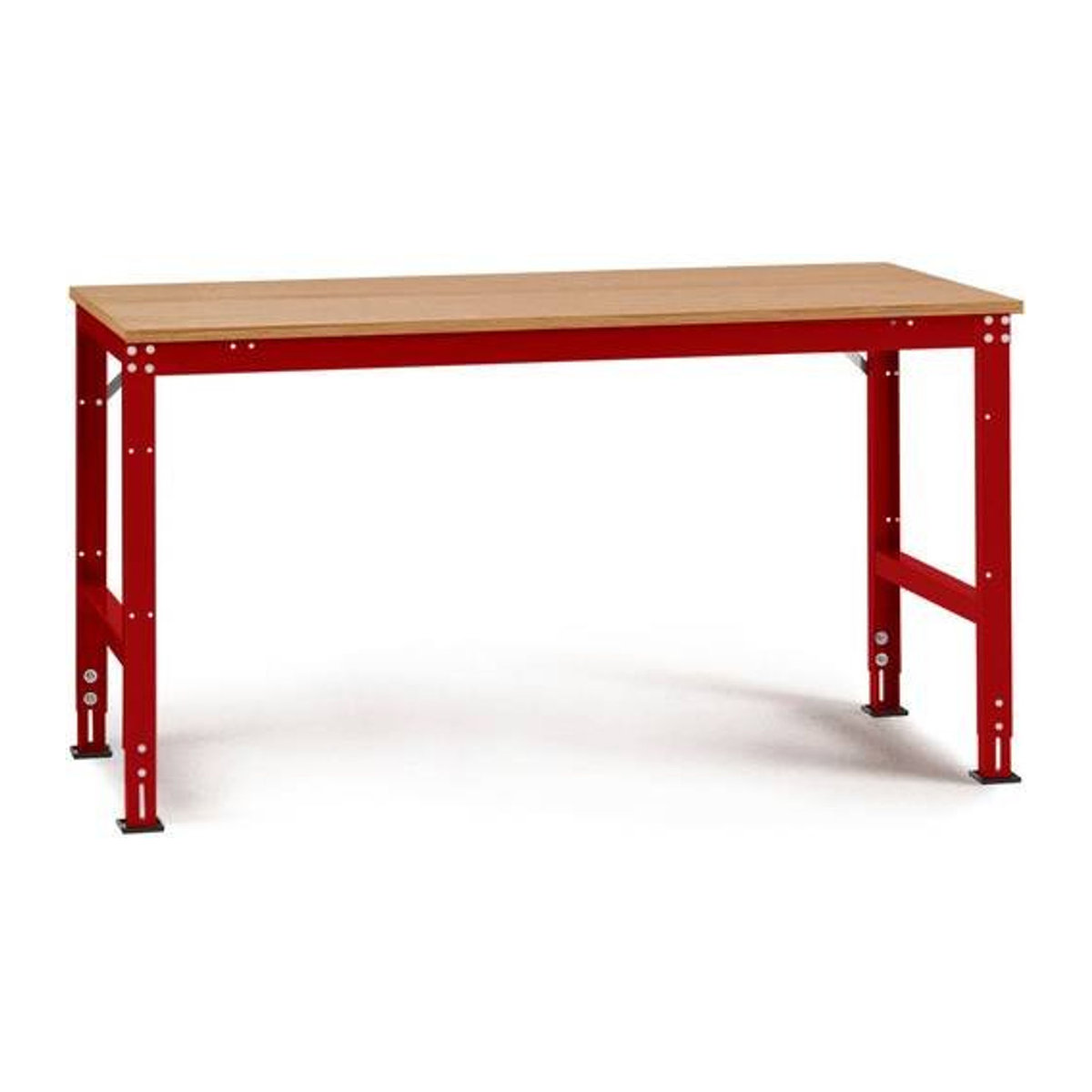 Manuflex Arbeitstisch UNIVERSAL Standard mit Multiplexplatte in Rot, B/T/H: 150 x 100 x 75 cm - Bild 1