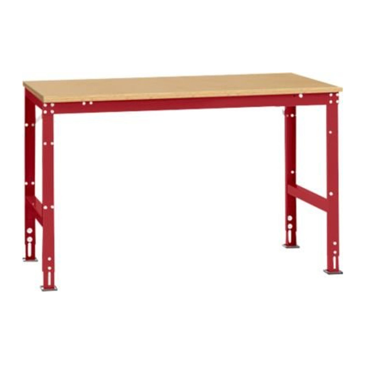 Manuflex Arbeitstisch UNIVERSAL Standard mit Multiplexplatte in Rot, B/T/H: 150 x 100 x 75 cm - Bild 2