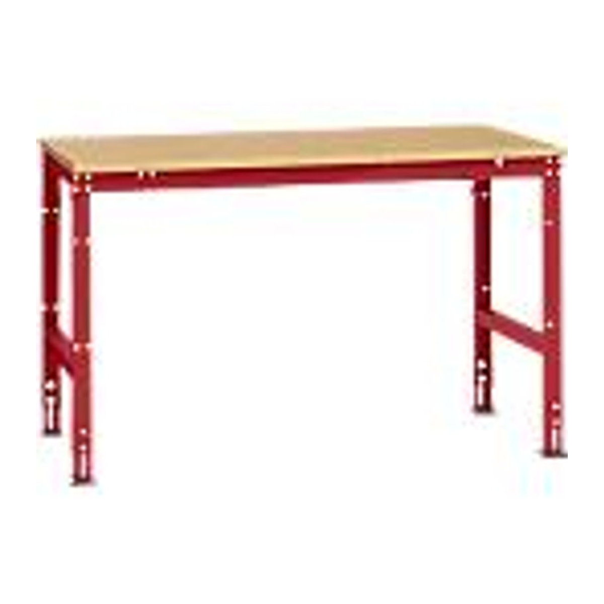 Manuflex Arbeitstisch UNIVERSAL Standard mit Multiplexplatte in Rot, B/T/H: 150 x 100 x 75 cm - Bild 3