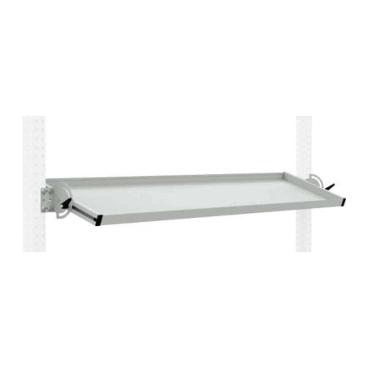 Manuflex Packpool neigbare Ablagekonsole für Packtische, Breite: 2000 mm, Nutztiefe: 345 mm, Tragkraft: 35 kg, Grau/Weiß - Bild 2