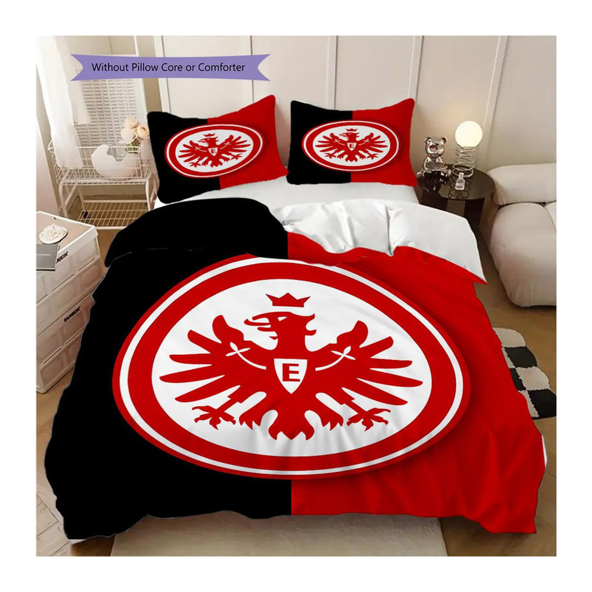 Manus Home Bettwäsche Set Eintracht Frankfurt in Weiß mit 1 Bettbezug und 2 Kissenbezügen B/H: 135 x 200 cm - Bild 4
