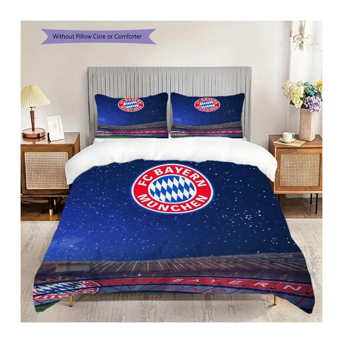 Manus Home Bettwäsche Set FC Bayern München in Blau mit 1 Bettbezug und 2 Kissenbezügen B/H: 200 x 200 cm - Bild 1
