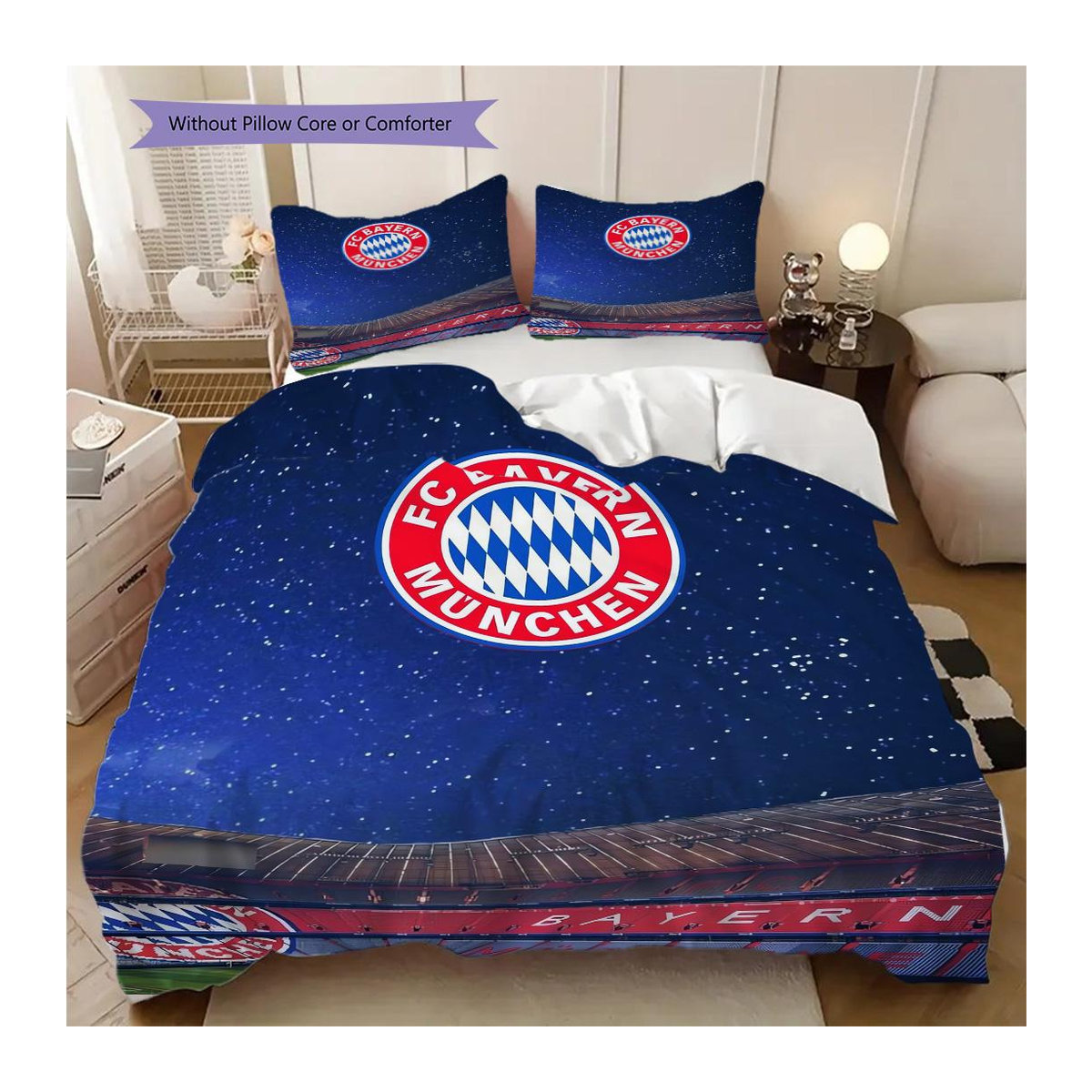 Manus Home Bettwäsche Set FC Bayern München in Blau mit 1 Bettbezug und 2 Kissenbezügen B/H: 200 x 200 cm - Bild 4