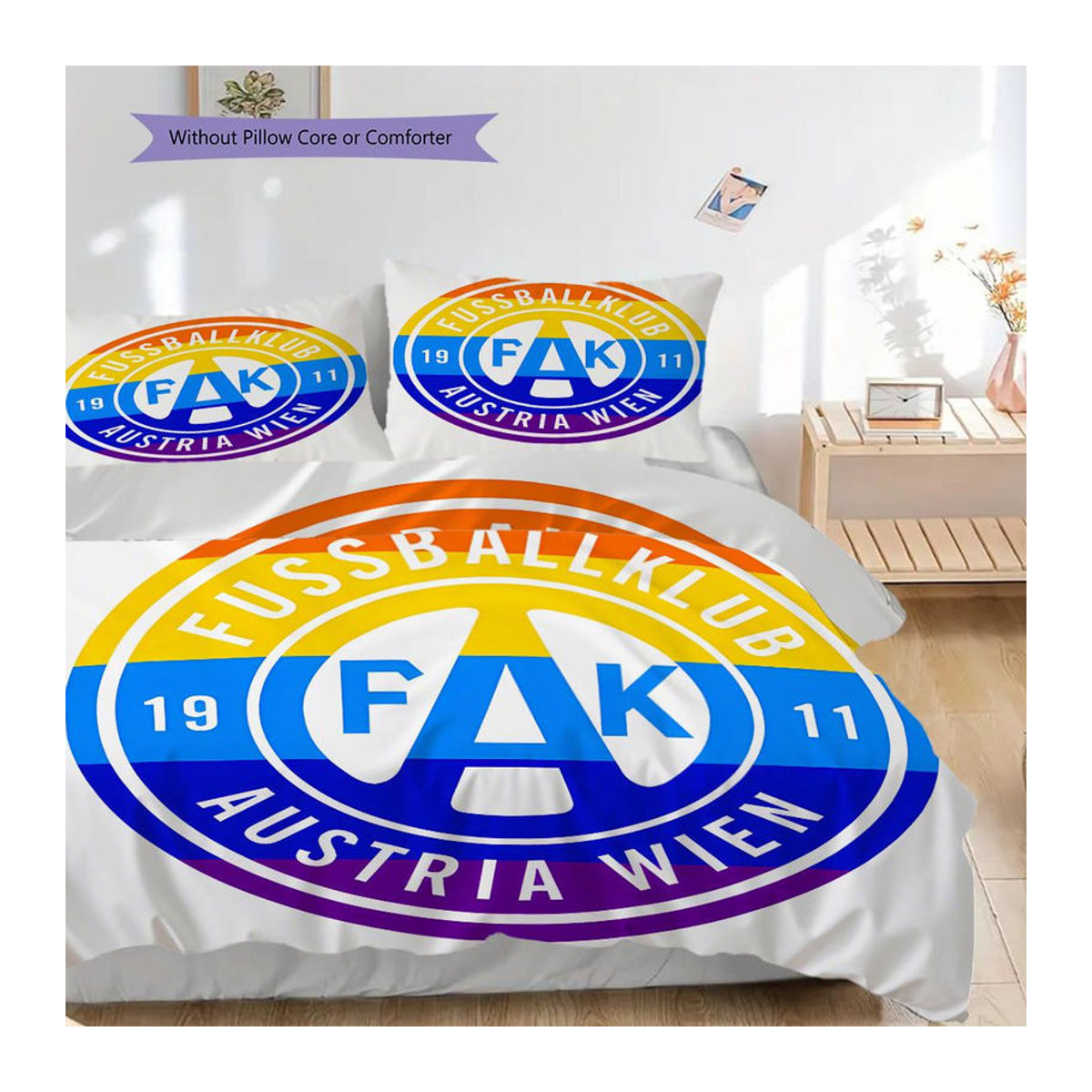Manus Home Bettwäsche Set FK Austria Wien in Weiß mit 1 Bettbezug und 2 Kissenbezügen, B/H: 135 x 200 cm - Bild 3