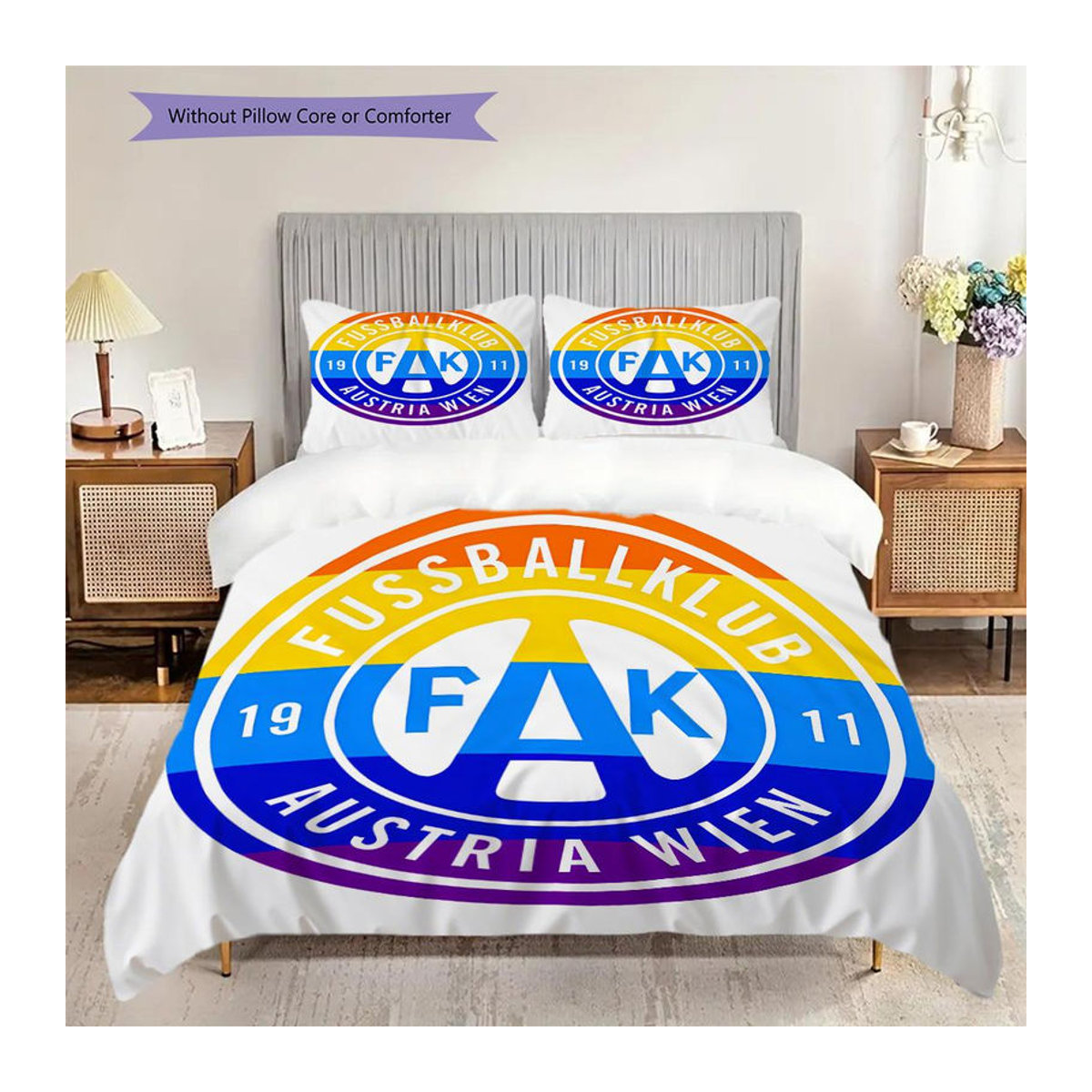 Manus Home Bettwäsche Set FK Austria Wien in Weiß mit 1 Bettbezug und 2 Kissenbezügen, B/H: 135 x 200 cm - Bild 5