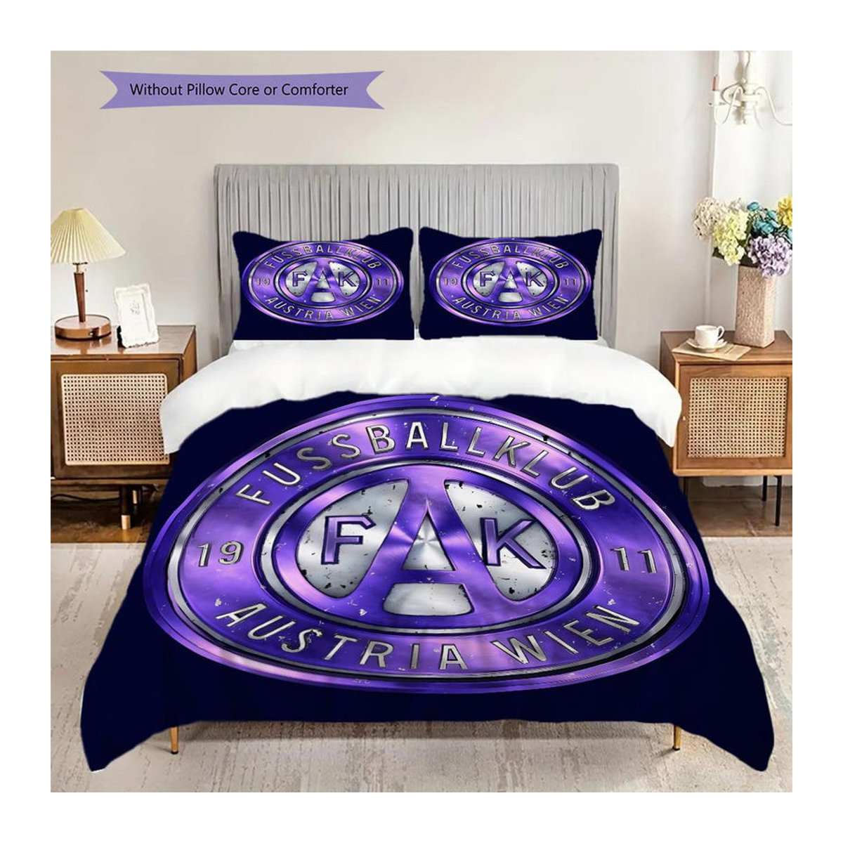Manus Home Bettwäsche Set FK Austria Wien in Weiß mit 1 Bettbezug und 2 Kissenbezügen B/H: 200 x 200 cm - Bild 2