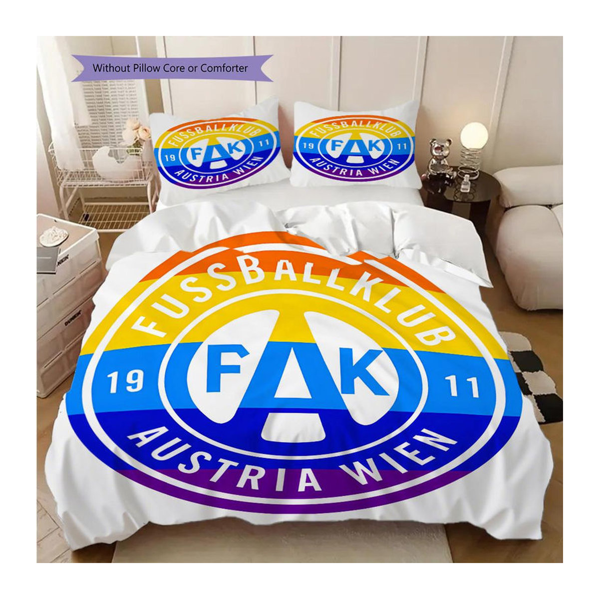 Manus Home Bettwäsche Set FK Austria Wien in Weiß mit 1 Bettbezug und 2 Kissenbezügen B/H: 200 x 200 cm - Bild 7