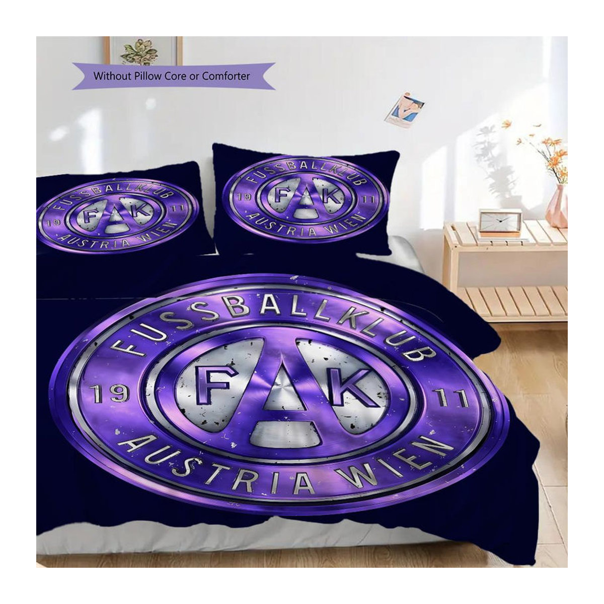 Manus Home Bettwäsche Set FK Austria Wien in Weiß mit 1 Bettbezug und 2 Kissenbezügen B/H: 200 x 200 cm - Bild 8
