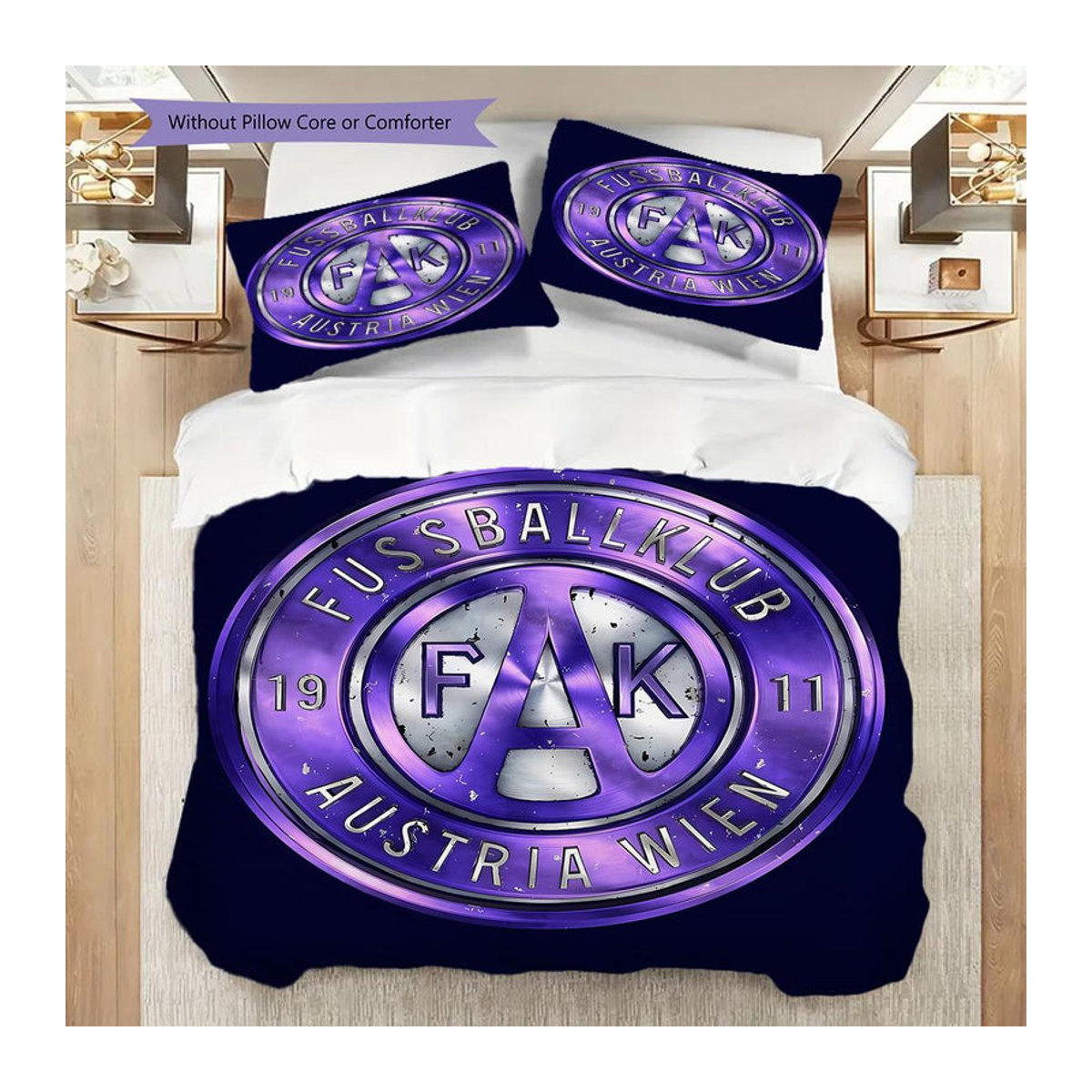 Manus Home Bettwäsche Set FK Austria Wien in Weiß mit 1 Bettbezug und 2 Kissenbezügen B/H: 200 x 200 cm - Bild 10