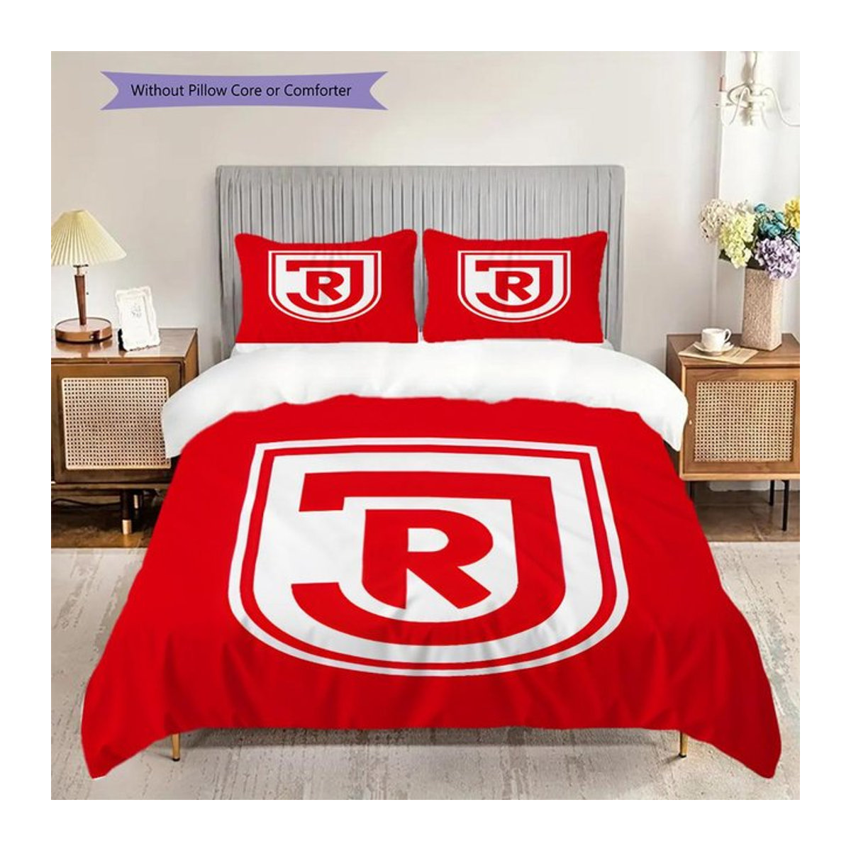 Manus Home Bettwäsche Set Jahn Regensburg Muster in Rot mit 1 Bettbezug und 2 Kissenbezügen, B/H: 135 x 200 cm - Bild 1