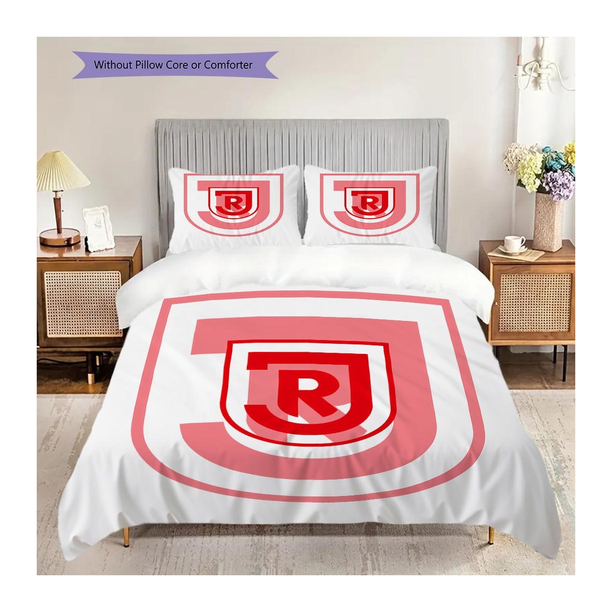 Manus Home Bettwäsche Set Jahn Regensburg Muster in Rot mit 1 Bettbezug und 2 Kissenbezügen, B/H: 135 x 200 cm - Bild 3