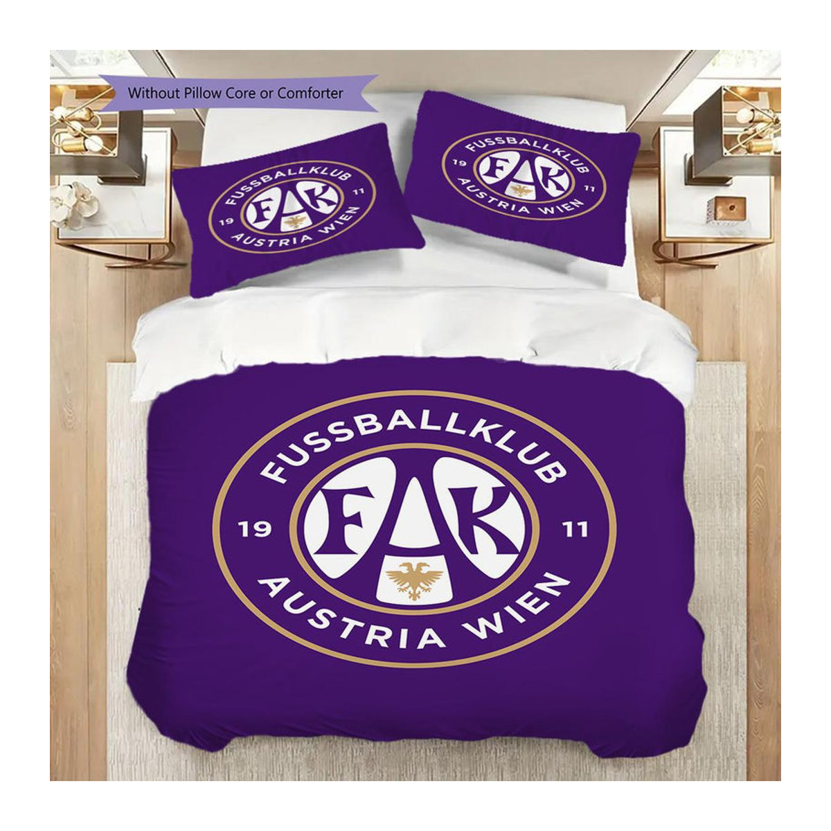 Manus Home FK Austria Wien Bettwäsche Set Lila, 1 Bettbezug und 2 Kissenbezüge, B/T: 220 x 240 cm - Bild 8