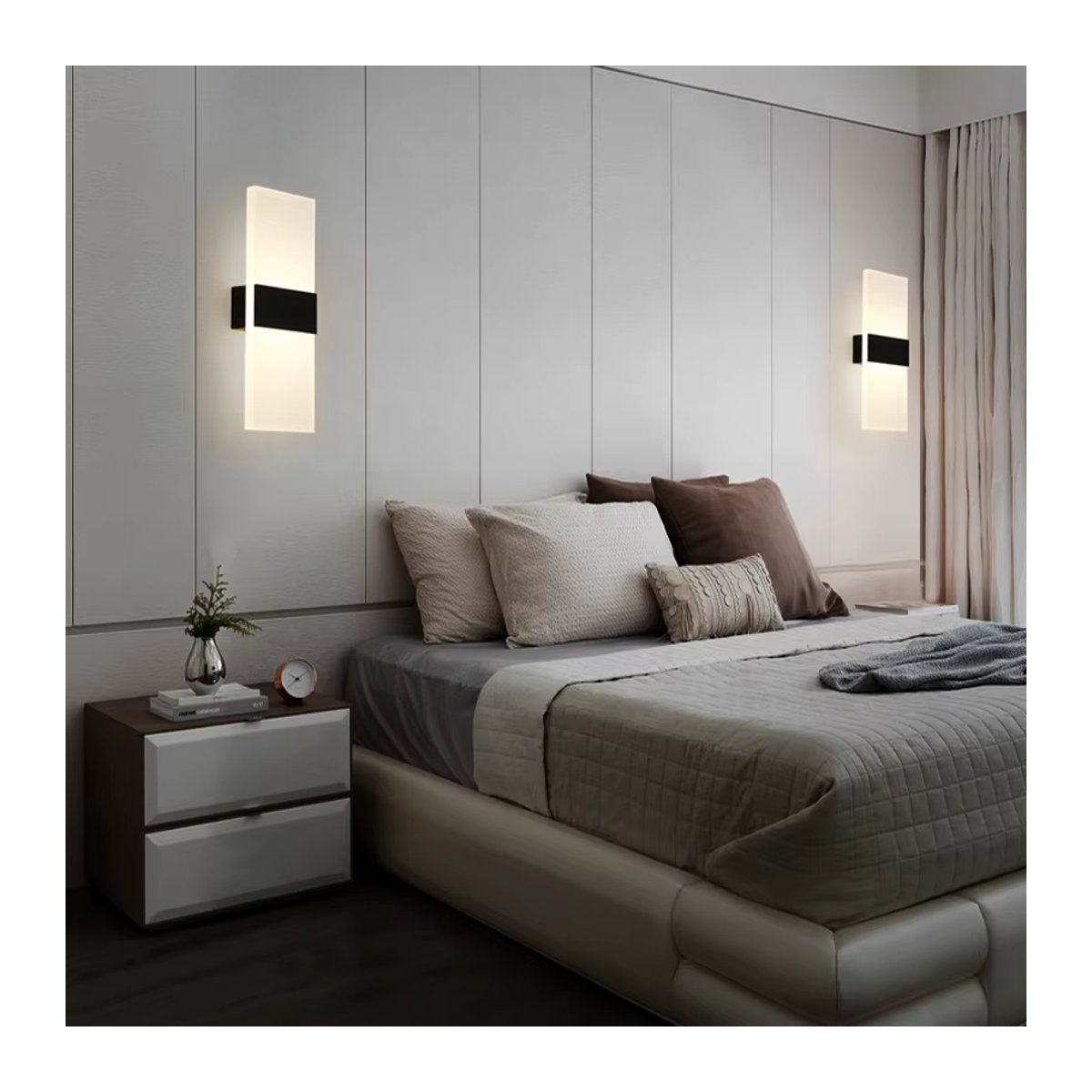 MANVIV LED Wandleuchte in Weiß im minimalistischen Design für Schlafzimmer, Wohnzimmer und Flur - Bild 3