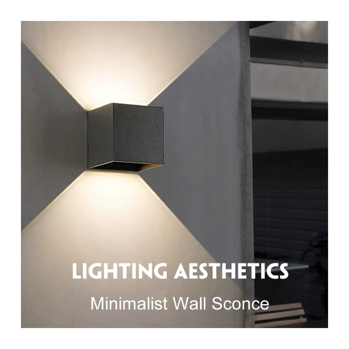 MANVIV LIGHTING LED-Wandleuchte in Schwarz, minimalistisches Design für Innen und Außen, 7 W, verstellbare Lichtrichtung nach oben und unten - Bild 2