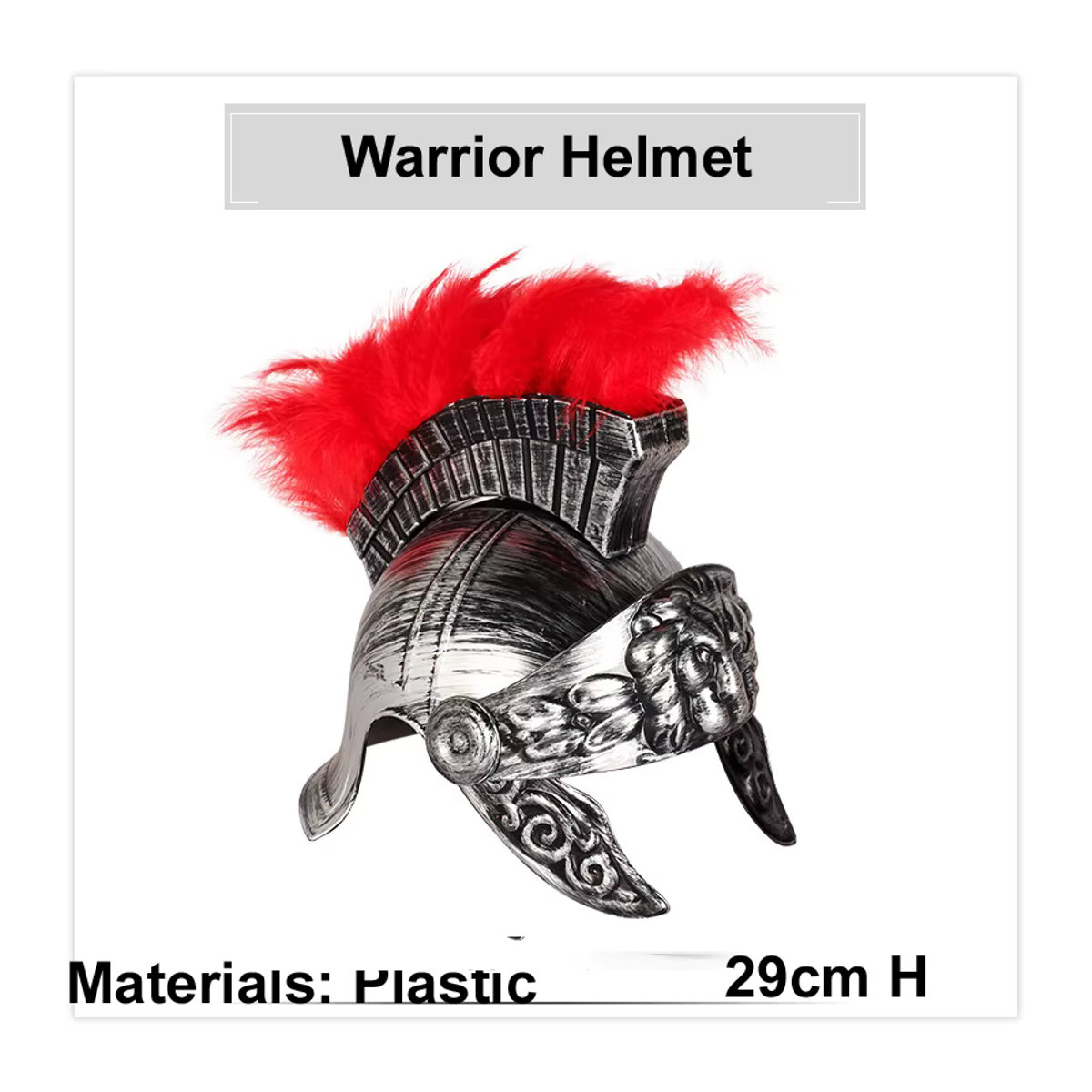 MANYINGYUAN Römischer Krieger Helm mit roter Feder als Vintage Deko-Maske in Mehrfarbig - Bild 4