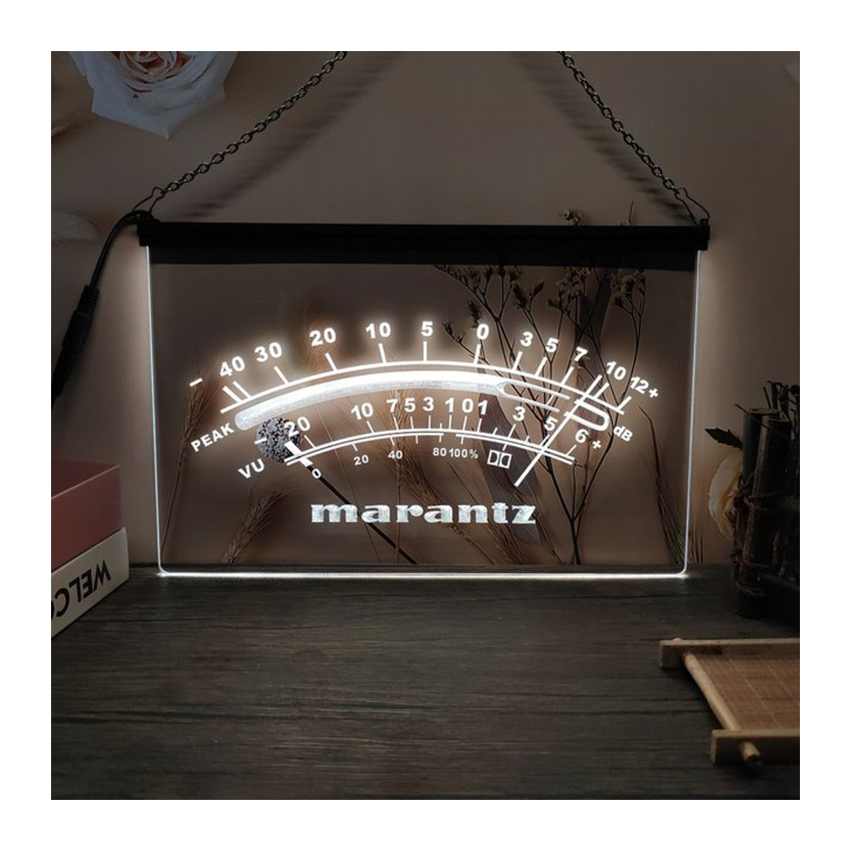 Marantz Peak VU dB LED-Neonschild als mehrfarbige 3D-Schnitzwandkunst aus Kunststoff für dein Zuhause, Büro oder Schlafzimmer - Bild 1