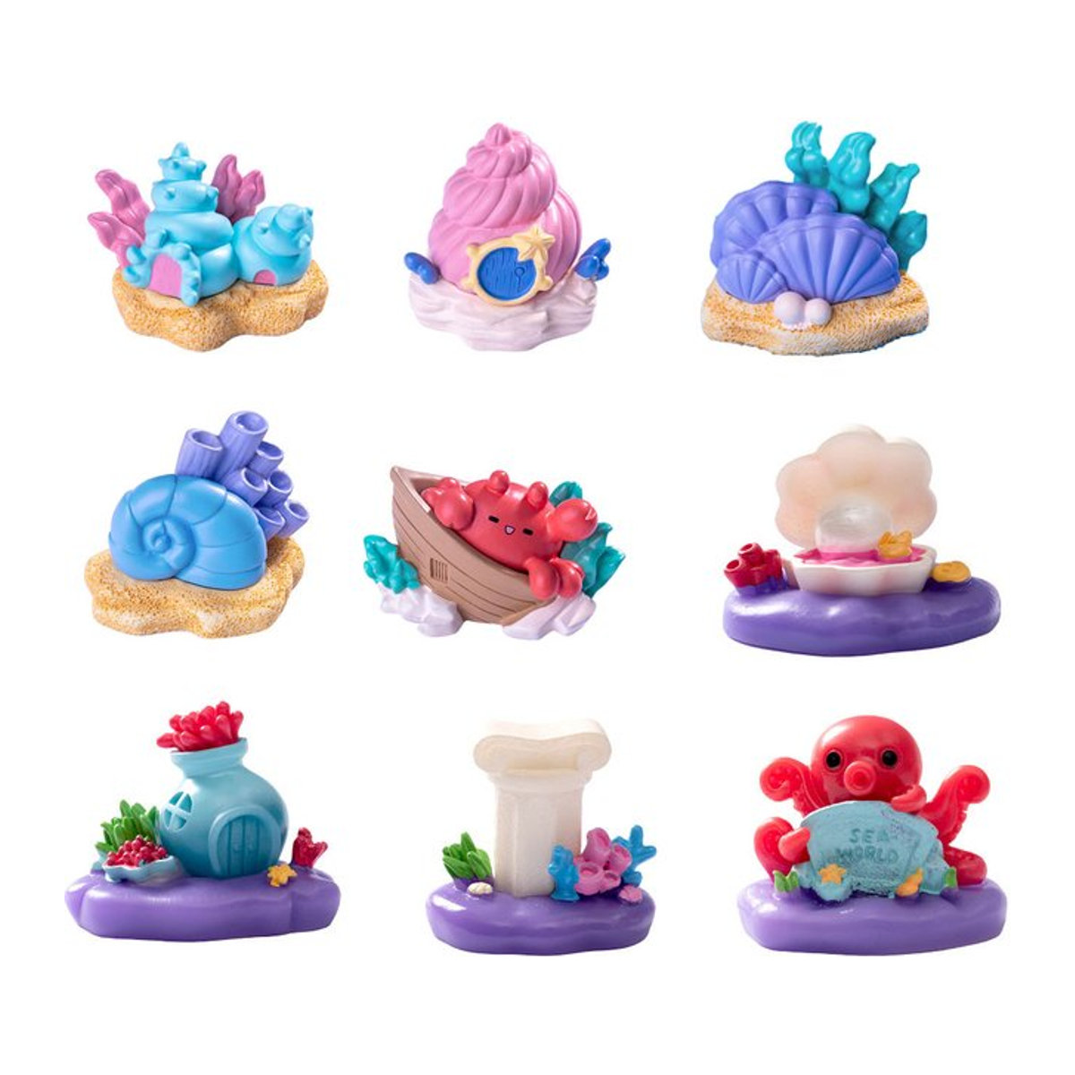 Maritimer Ozeanhaus Aquarium Dekor aus Kunststoff, Mehrfarbige Miniaturfigur für Bonsai und Fairy Garden - Bild 1