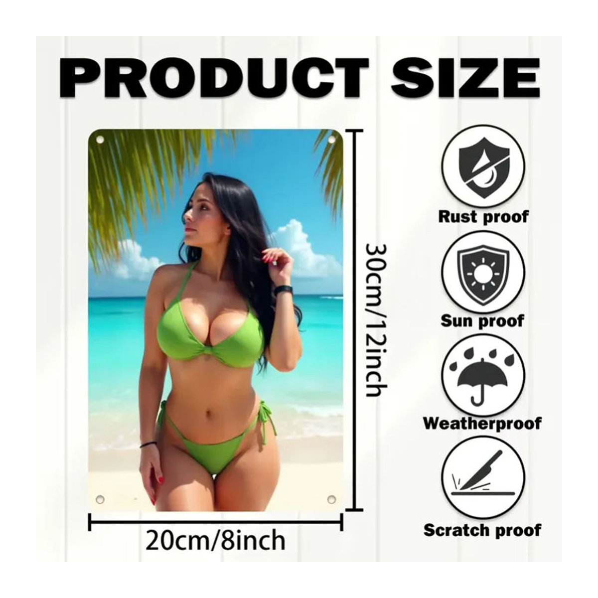 Maritimes Leinwandposter Strandmädchen von CIFBUY, mehrfarbige Wanddekoration im Hochformat - Bild 2