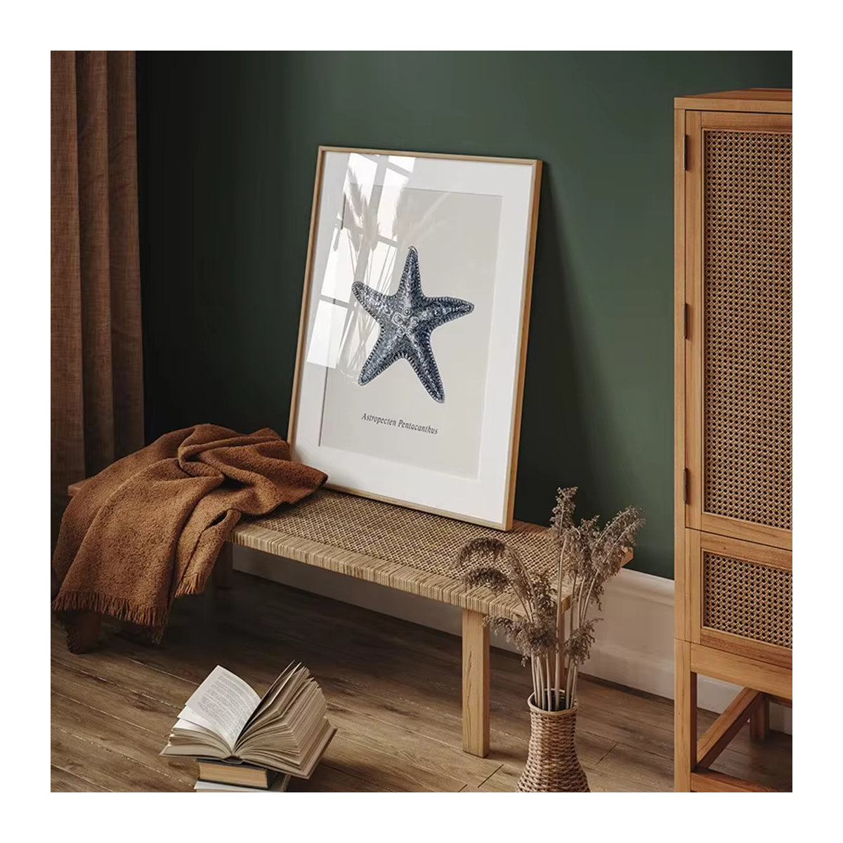 Maritimes Wandkunst-Poster von Potdemiel mit Muschel- und Seestern-Skizzen in Blau und Weiß, Vintage Leinwanddruck für Kinderzimmer und Heimdekoration - Bild 2