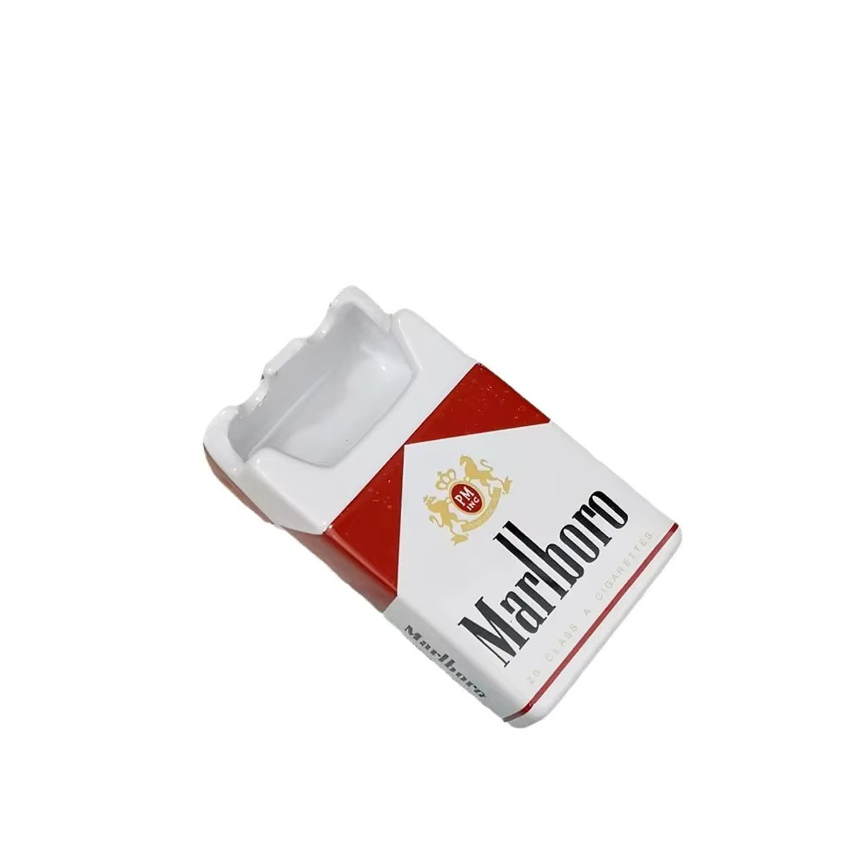 Marlboro Keramik Aschenbecher im Retro-Design, rechteckig, rot-weiß - Bild 2