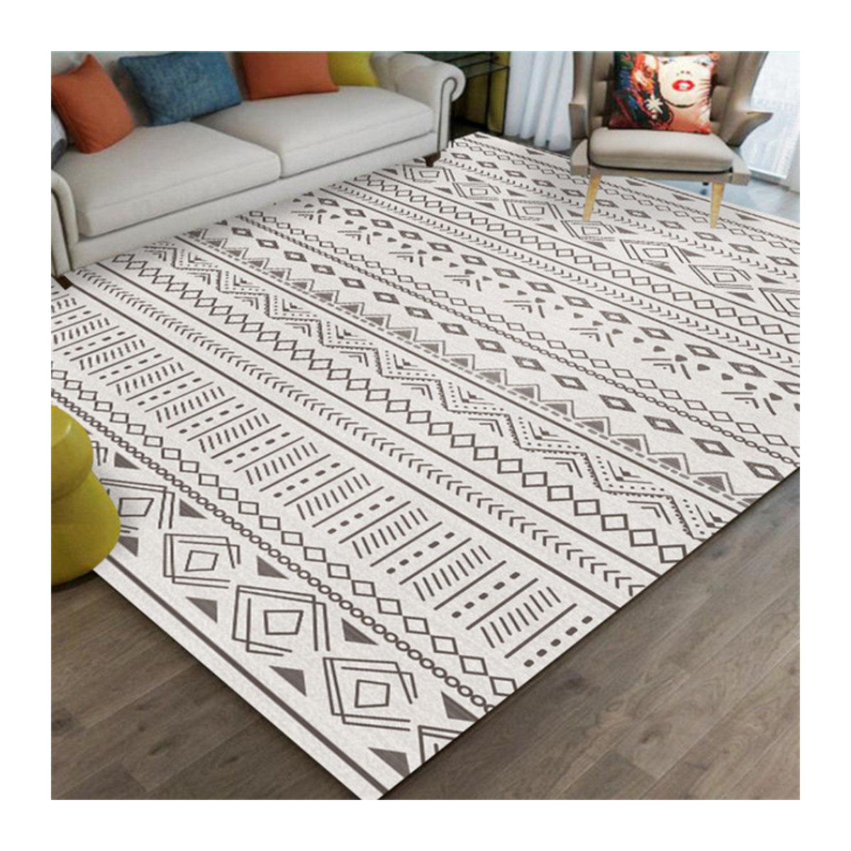 Marokkanischer Teppich für Wohnzimmer und Schlafzimmer, rutschfest und waschbar, nordisches Design - Bild 1