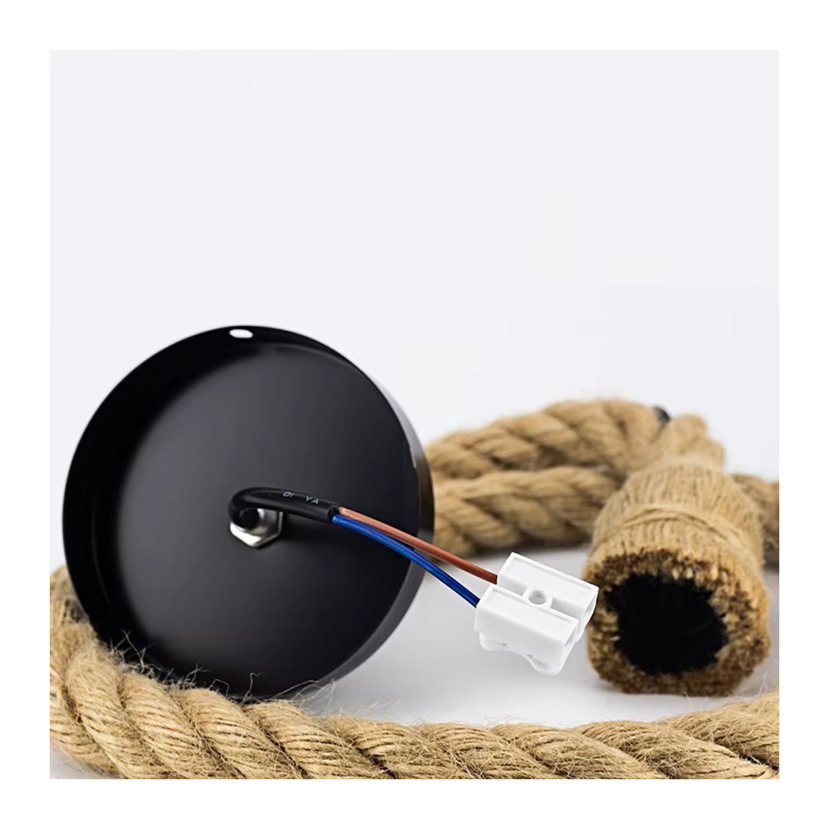 MARPOU Hanfseil Pendelleuchte E27 im Retro Industrial Design, Braun - Bild 3