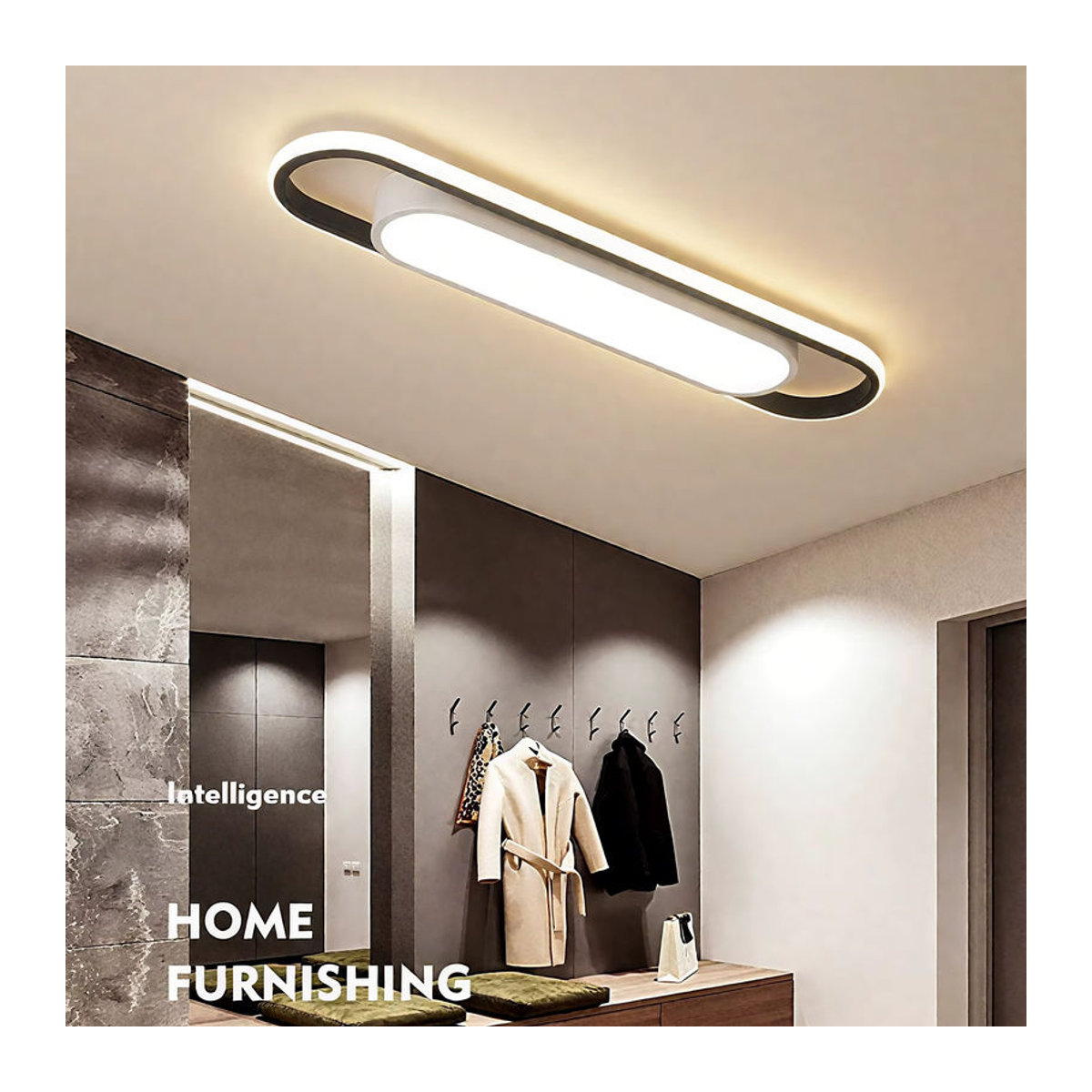 MARPOU LED Deckenlampe Modern Minimalistisch aus Acryl in Schwarz/Weiß - Bild 2