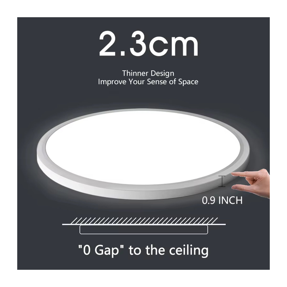 MARPOU LED Deckenlampe Weiß Minimalistisch Ultra Dünn mit Dimmen - Bild 2