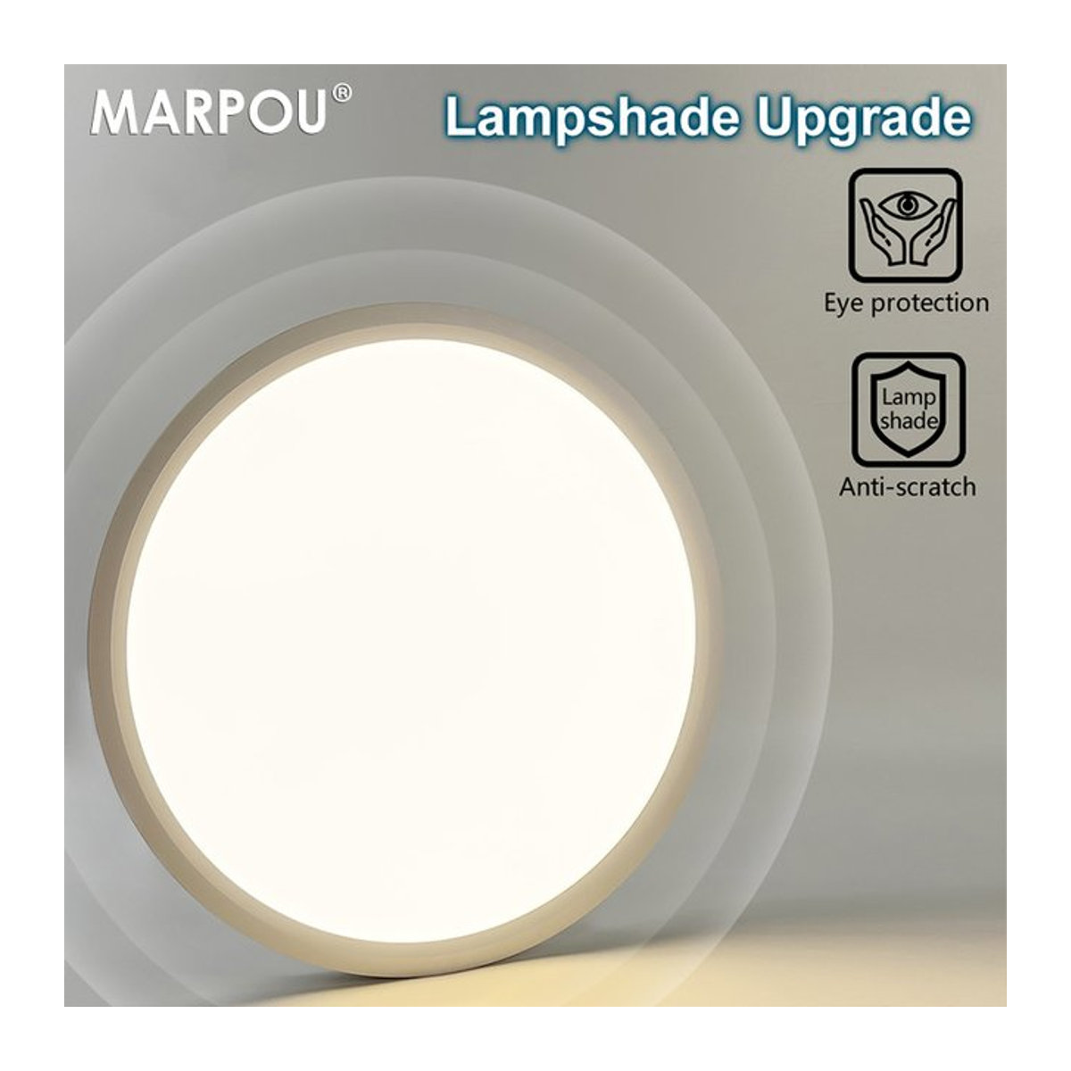 MARPOU LED-Deckenleuchte Modern, Rund, Weiß, 25 W, Acryl - Bild 1