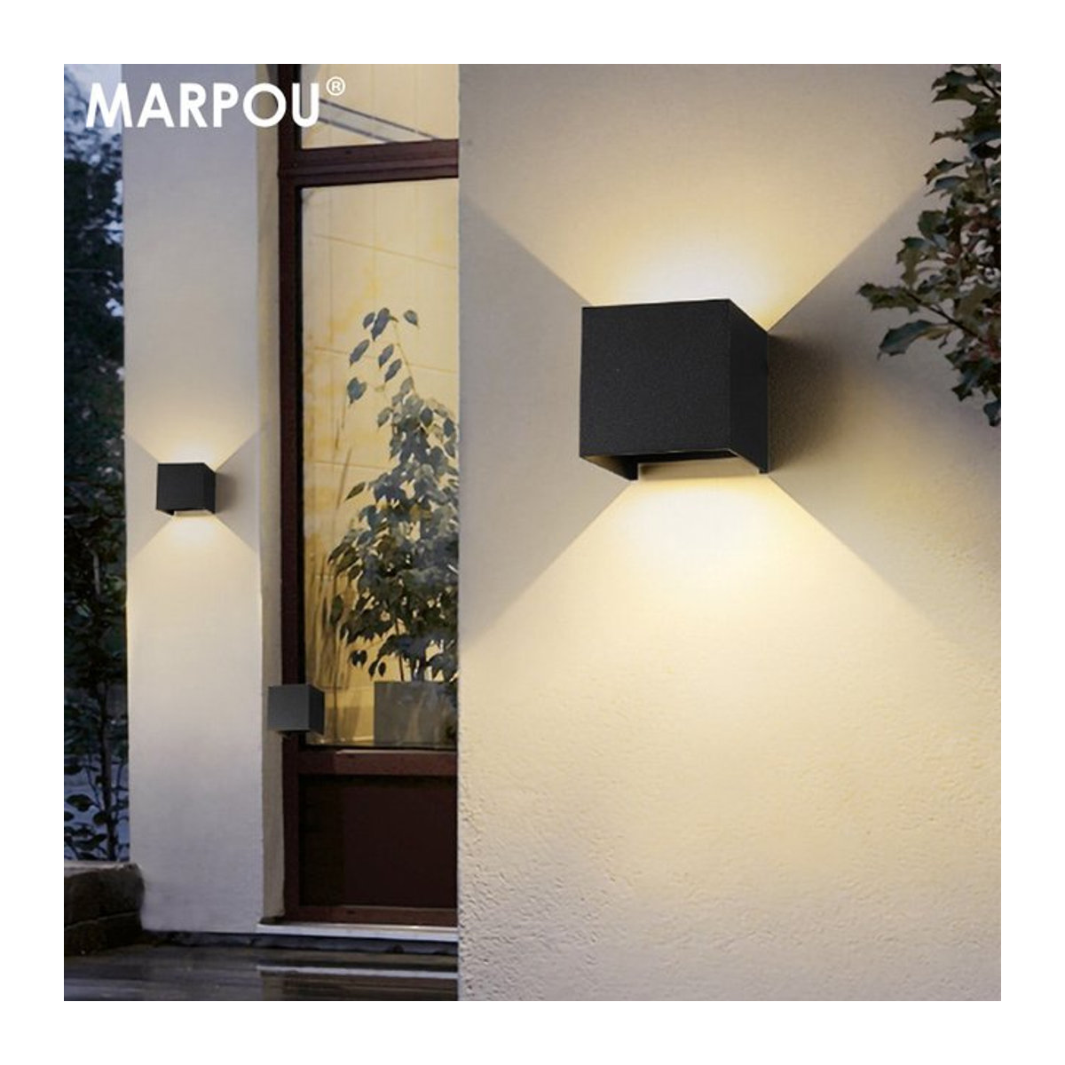 MARPOU LED-Wandleuchte Schwarz Modern IP65 Wasserdicht für Außen und Innen mit 9 W und Up-and-Down Lichteffekt - Bild 1